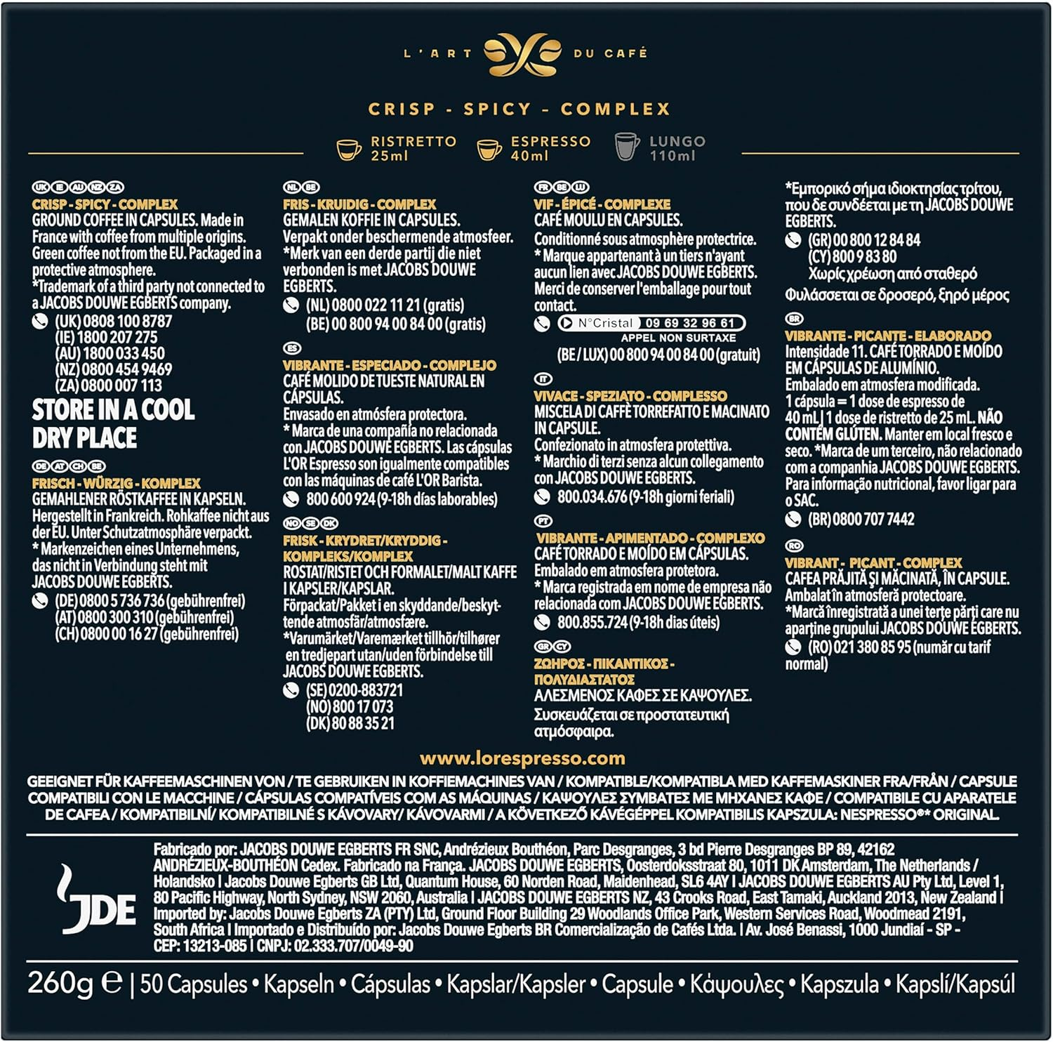 L'OR Espresso Ristretto 50Pk X5 image number 4