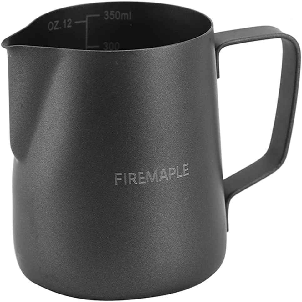 Firemaple Orca Milk Frothing Pitcher 12Oz, Black-Espresso Milk Steaming Pitcher Suitable for Coffee, Latte and Frothing Milk, Ideal for Camping, Travel, Office, Home image number 6