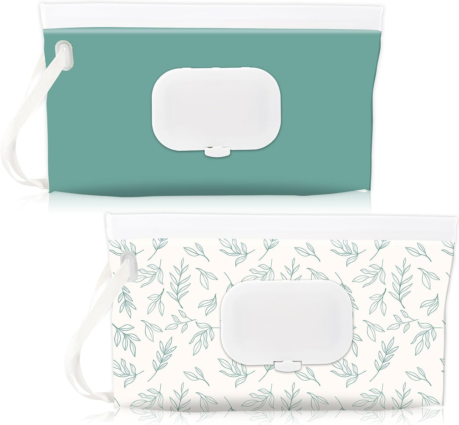 FEBSNOW 2 Pack Baby Wipes Dispenser Holder, Portable Refillable Baby Wet Wipes Pouch Container Reusable Travel Case for Outdoor Hiking, Pink Flower