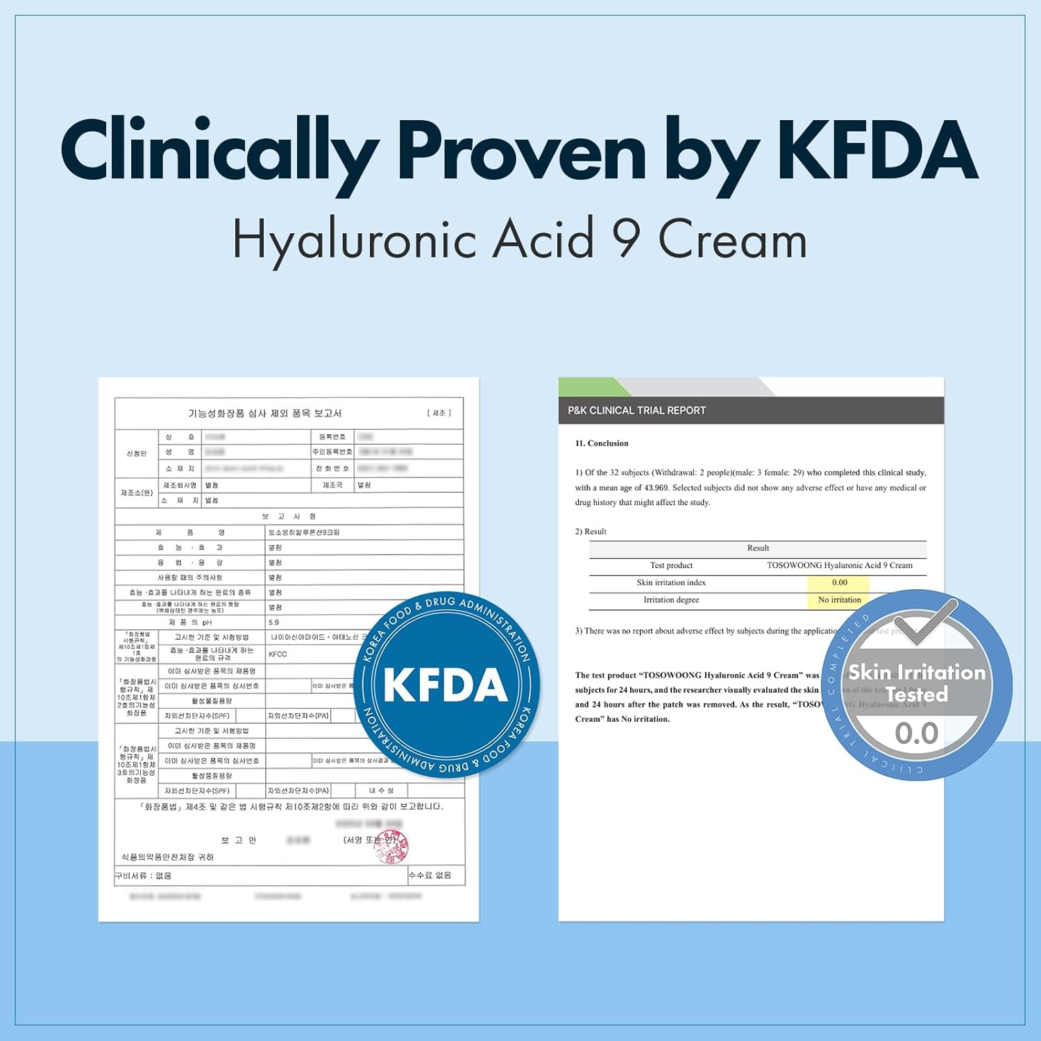 TOSOWOONG Hyaluronic Acid 9 Cream, Vitamin B5, Collagen, Niacinamide, Centella Asiatica Extract, Long-Lasting Hydration, Daily Moisturizer Face Cream, Korean Skin Care, 50Ml, 1.69 Fl.Oz. image number 1