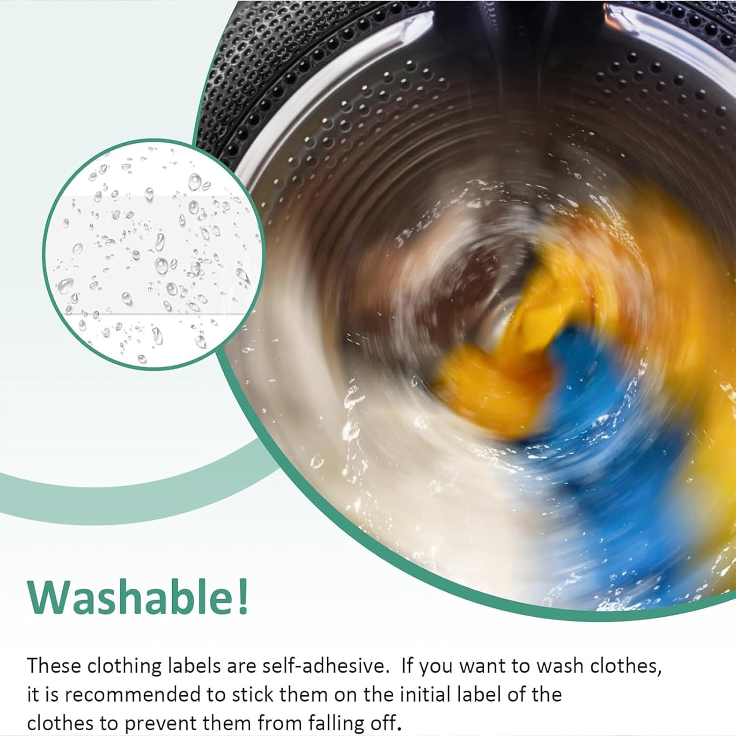 Name Labels for Clothes, 60Pcs No-Iron Clothes Labels Washable, Waterproof Stamps for Clothes, Fabrictags for Nursing Home School Name Tag Fabric Stickers(4.45 X1.27Cm/18X0.59Inch)