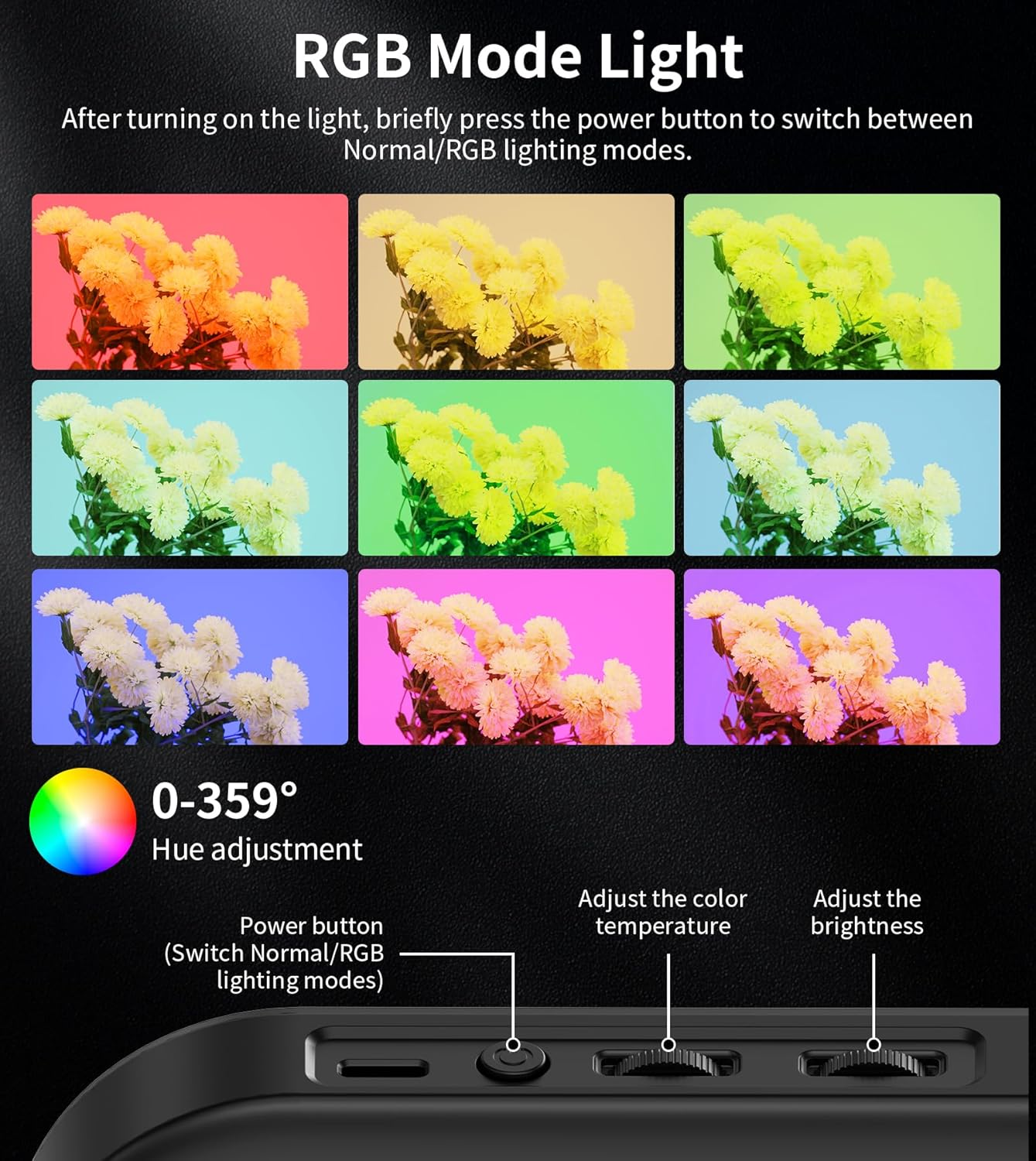 Double-Sided Magnetic Phone Ring Light with Mini Tripod Stand,448 LED 6000Mah Rechargeable RGB Selfie Light for Iphone,Handheld Stabilizer with Light for Magsafe/Phones/Video Recording/Makeup/Photos image number 5