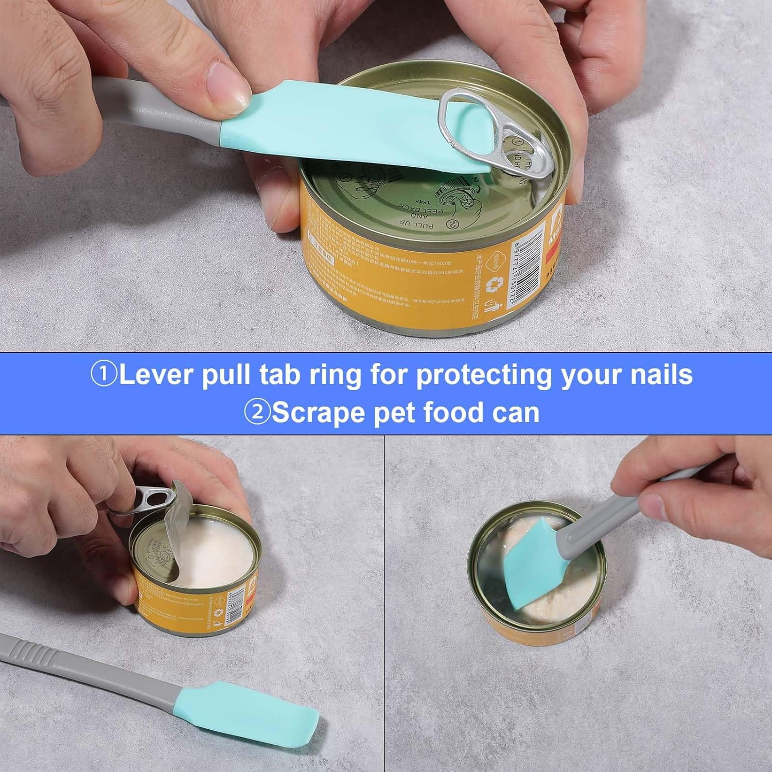 Sibba Silicone Mini Spatula 6 Pcs Curved Small Spatula Kitchen Scraper Spatula Wet Pet Food Can Spatula Rubber Jar Spatula Non-Stick Cooking Utensils for Baking Frosting Mixing 7 IN image number 6