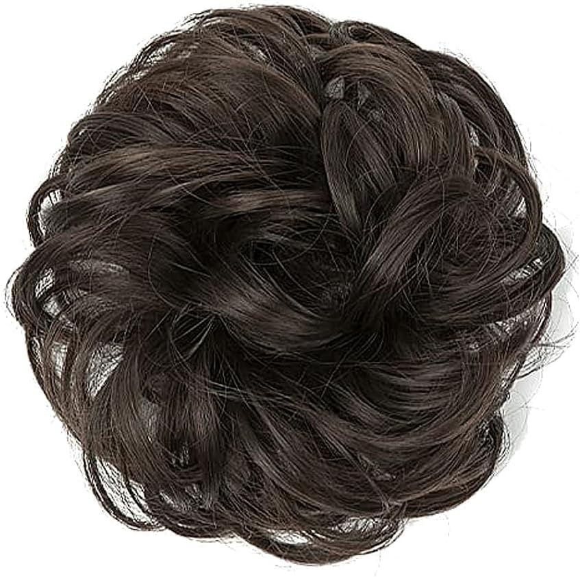 Elastic Wavy Curly Chignon Ponytail Hair,Buns Hair Piece,Messy Curly Bun Hair Pieces image number 1
