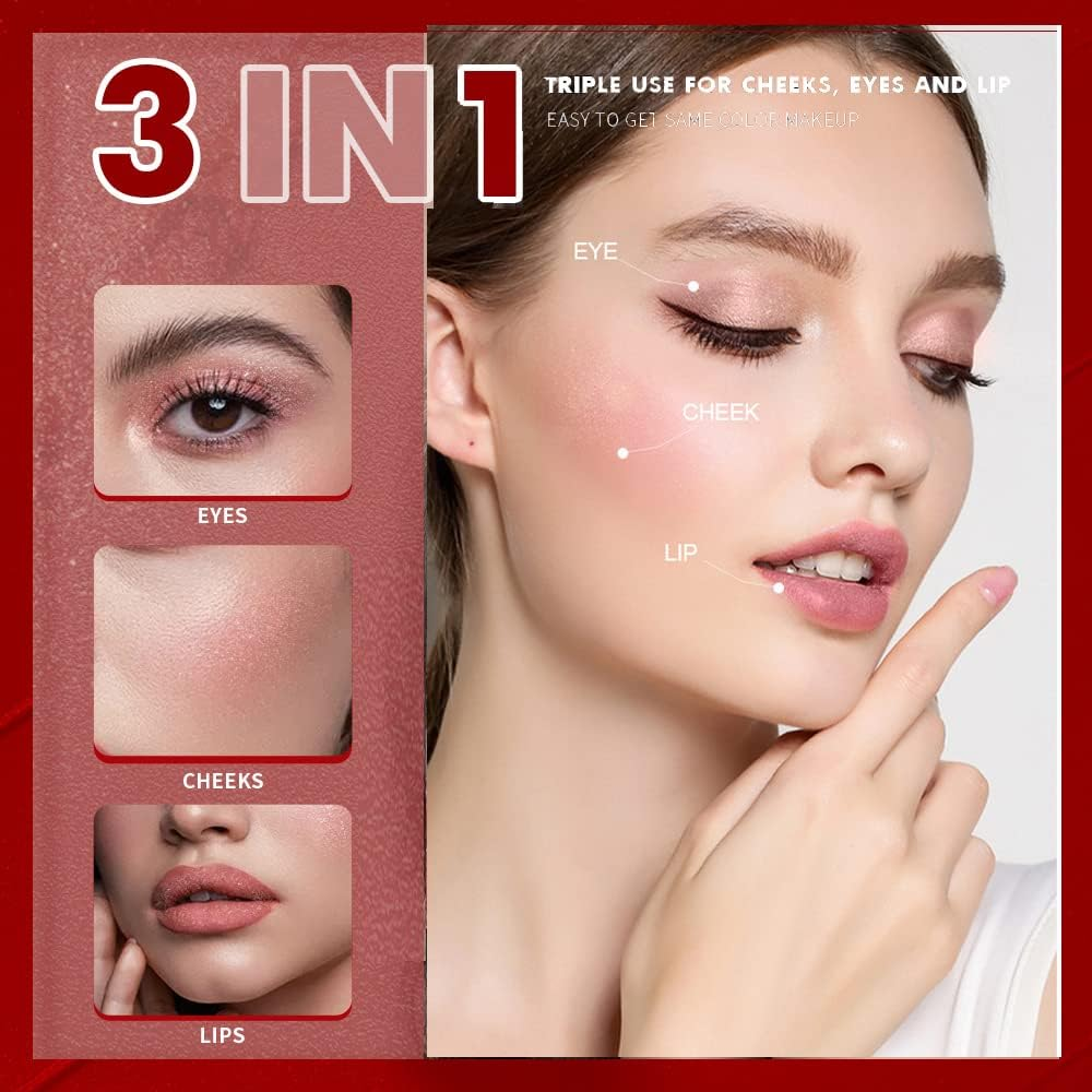 Wimode 4 Colors Liquid Blush for Cheek Makeup Mini Natural Cosmetic Makeup Blush Dewy Finish,Long-Wearing image number 4