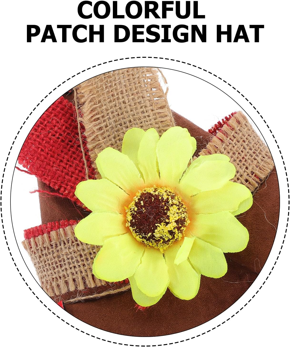 GANAZONO 4Pcs Halloween Straw Costume Accessories Includes Hat Wristbands Necklace for Adults for Carnival Theme Parties Festivals image number 1