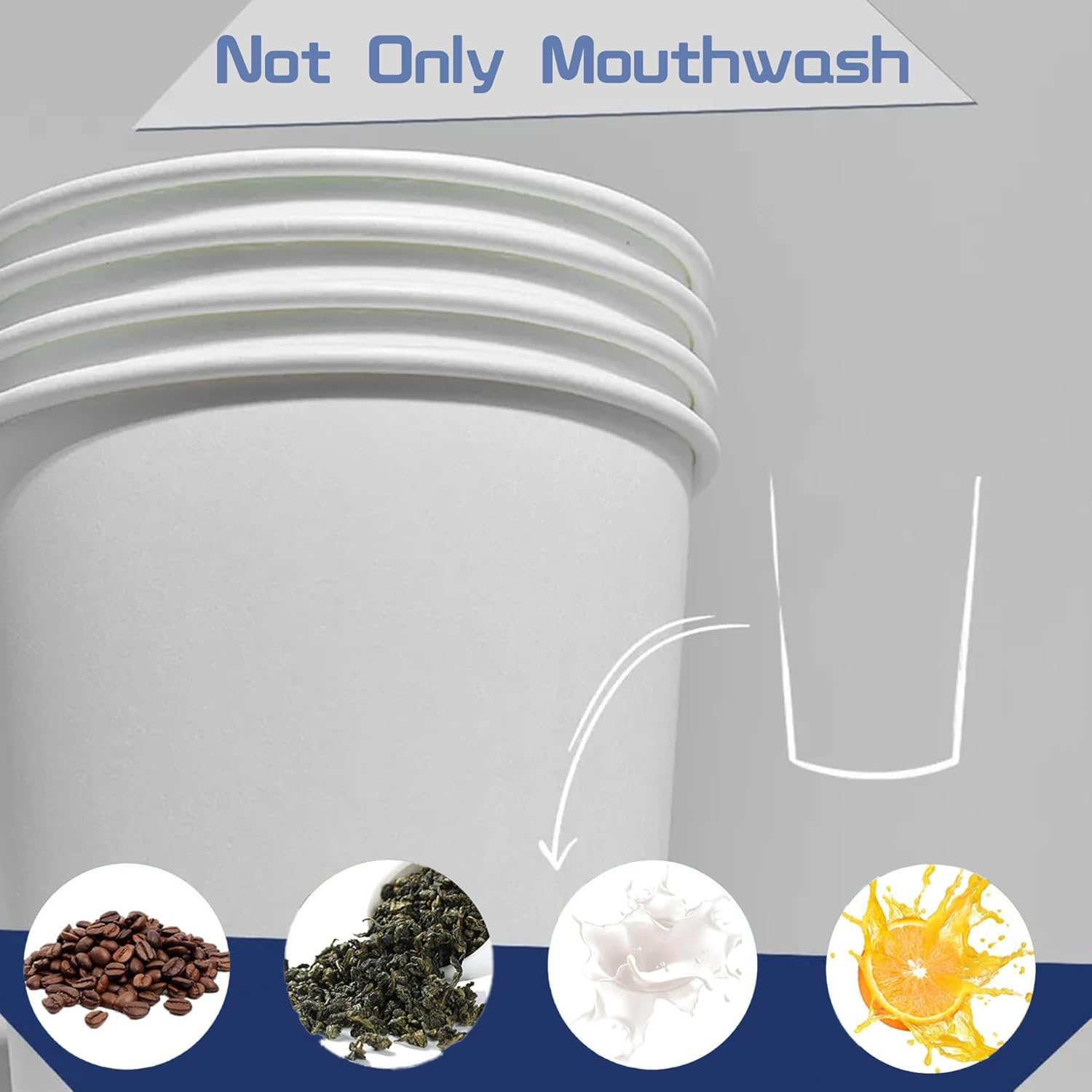 3Oz Disposable Paper Cups, Bathroom Paper Cups, Mouthwash Cups, Paper Coffee Cups, Ideal for Bathroom (100 Pack) image number 5