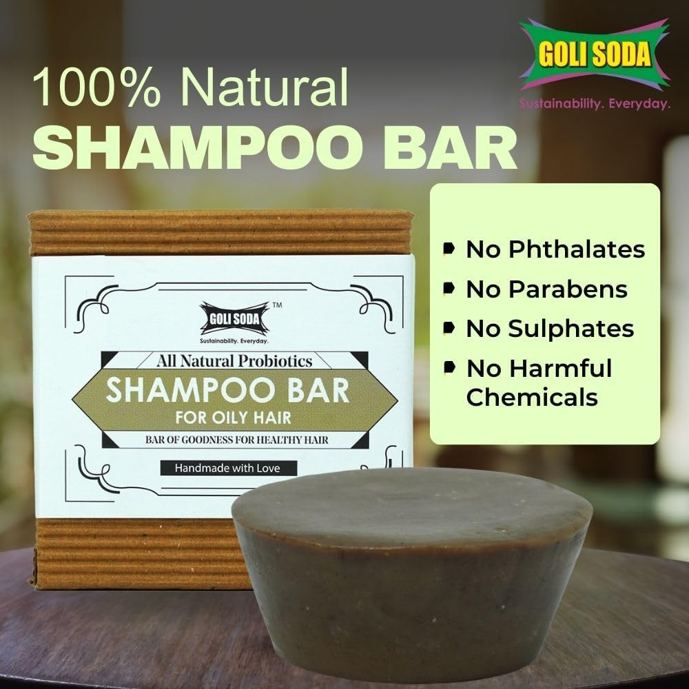 GOLI SODA All Natural Probiotics Shampoo Bar for Oily Hair image number 3