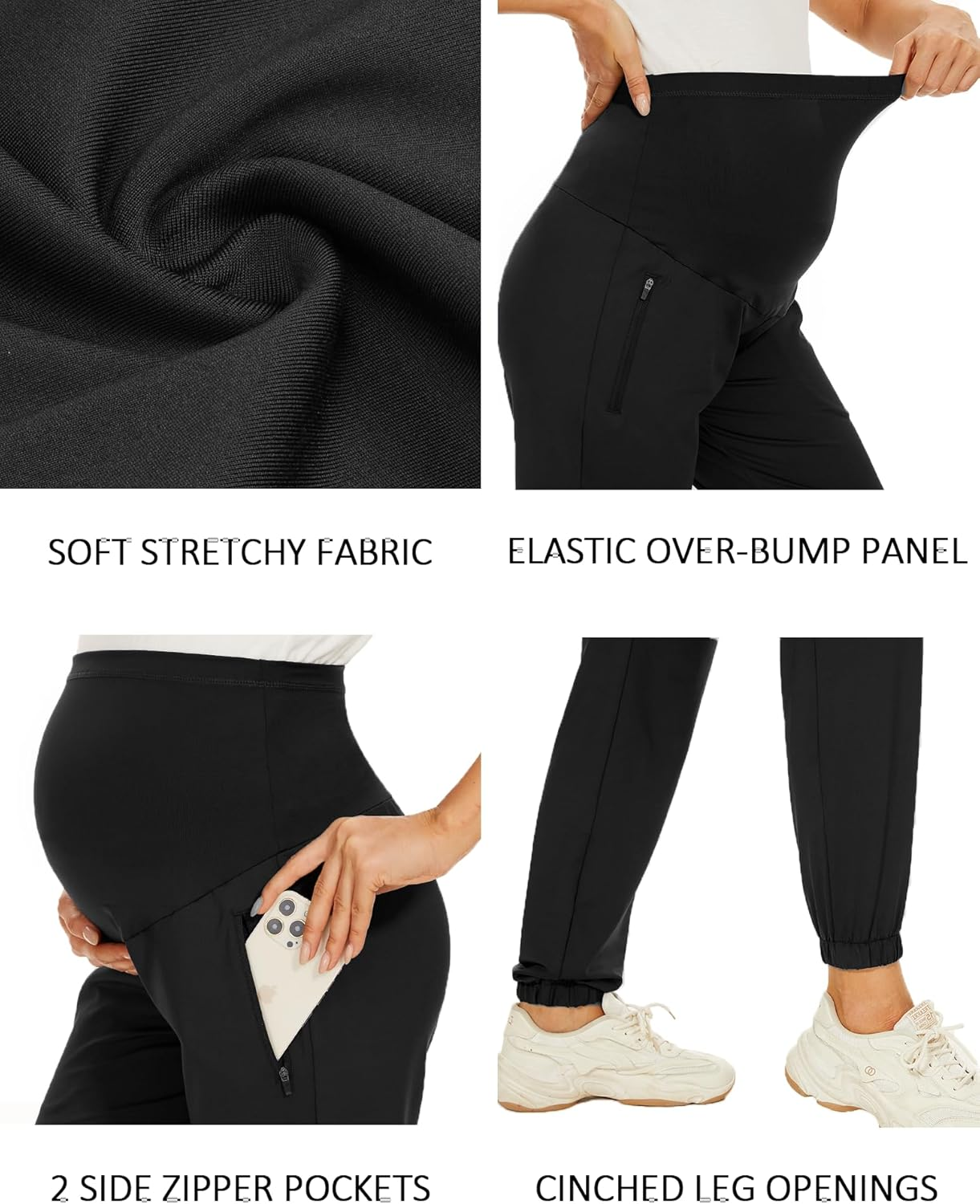 Fitglam Maternity Pants for Women Pregnancy Athletic Active Workout Yoga Lounge Clothes Joggers over Belly
