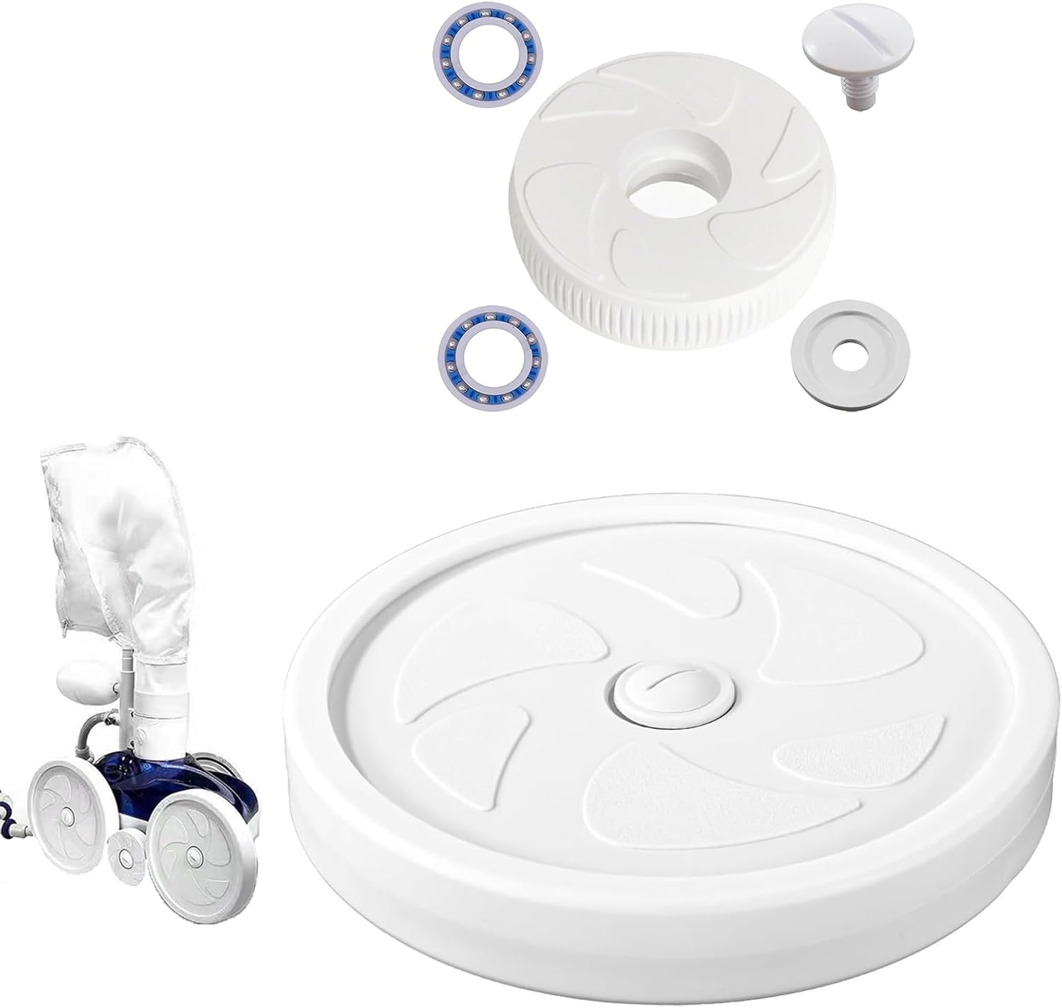 Polaris Pool Cleaner Wheels Replacement Parts, Large Wheel Assembly & Rebuild Kit with C16 Idler Wheel (Ball Bearing), C60 Screw, C55 Washer & C64 for 180/280 Models