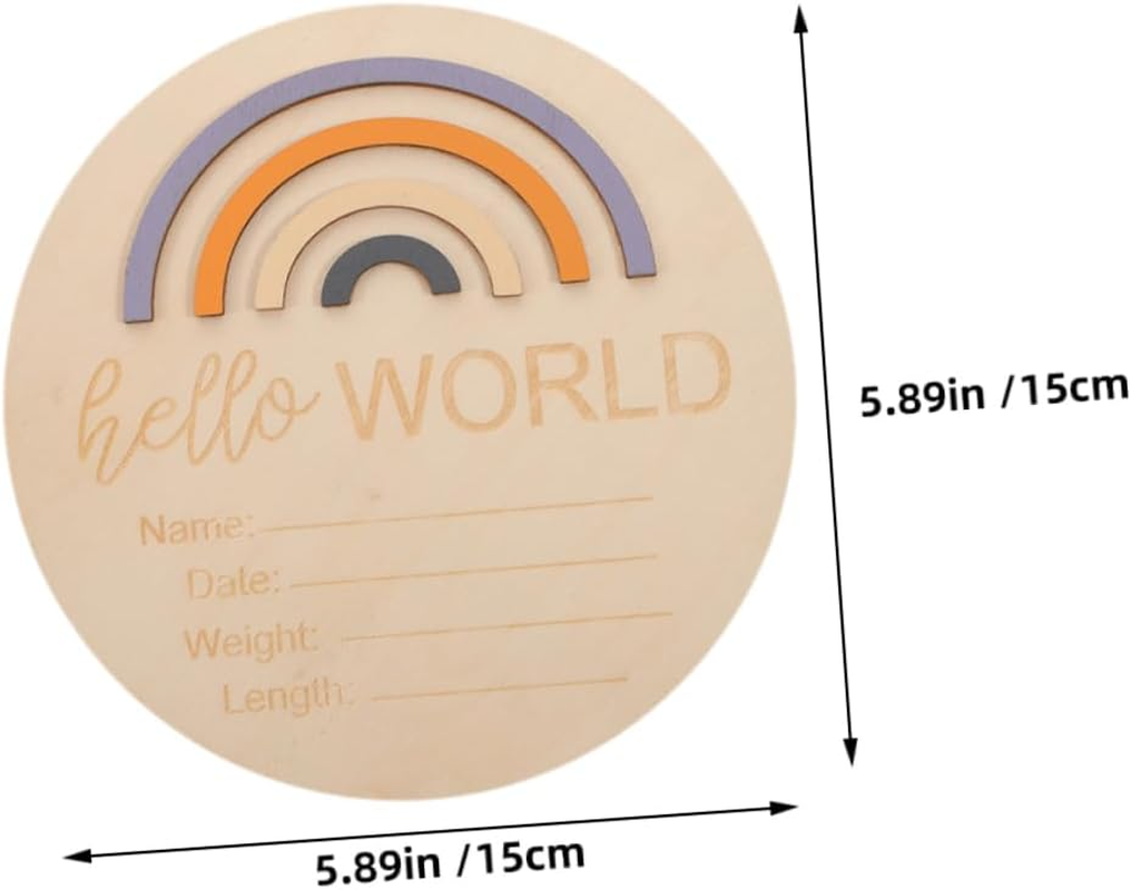 ERINGOGO 2Pcs Monthly Milestone Signs Names Wooden Discs for Milestone Photography image number 1