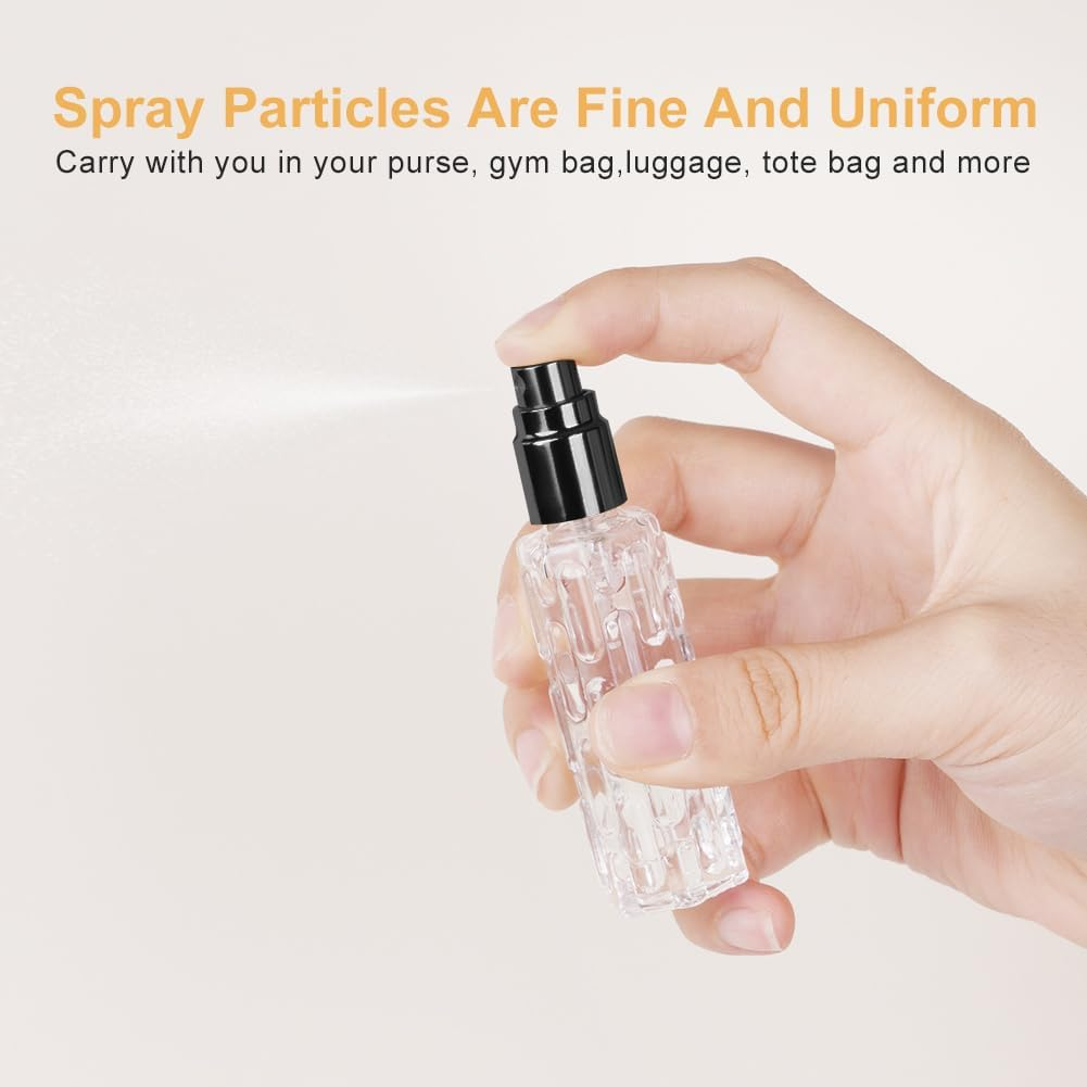 LOPHE Refillable Perfume Atomiser, 4 X 10 Ml, Travel Perfume Atomiser, Mini Perfume for Travel, Bottler, Perfume Bottle, Empty Gifts for Men and Women, Black image number 2