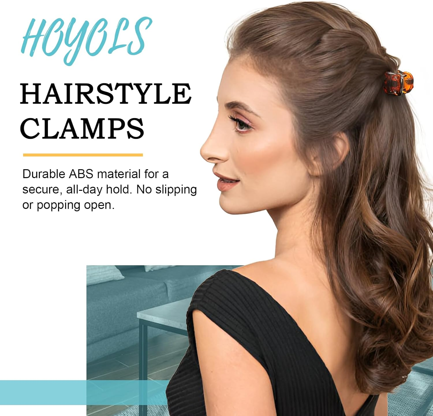 HOYOLS 36 Pcs Small Tortoise Hair Claw Clips, Mini Half up Plastic Hairclips for Women Girls, Strong Grip Non-Slip Jaw Clips for Thin Short Hair (Amber Glow Mix Color) - Autumn Whisper image number 3