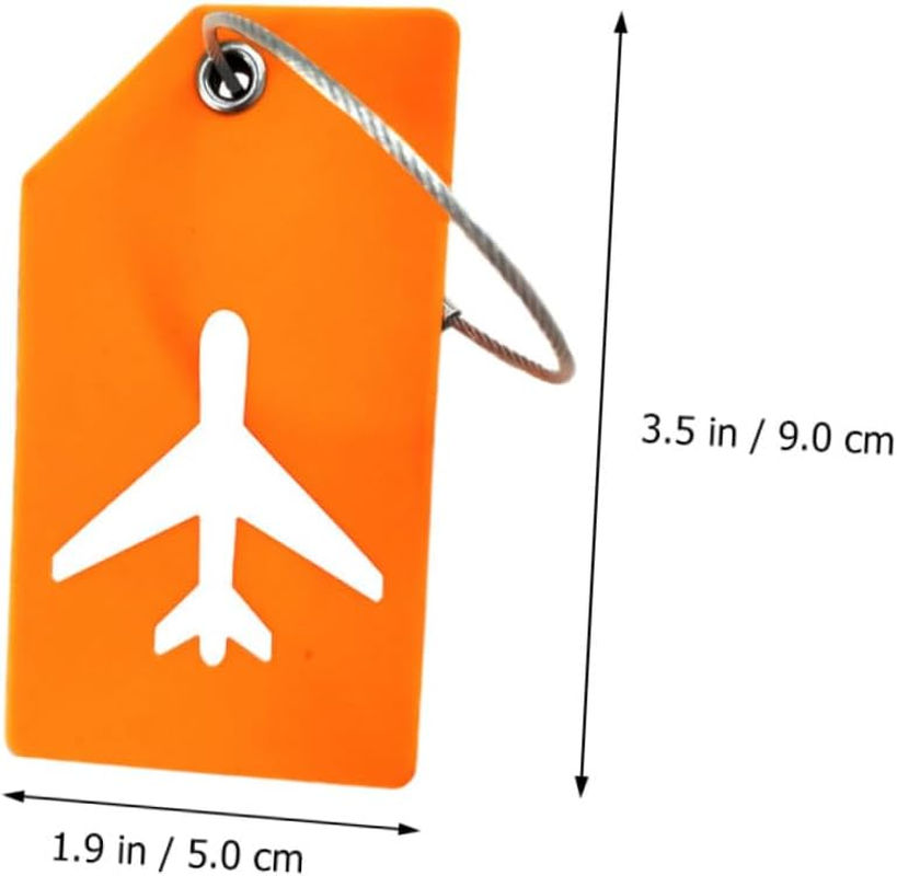 GAXIRE 2Pcs Rubber Luggage Tag Label with Address Card Holder Skid-Resistant Travel Suitcase Tags for Bags Backpacks Briefcases Random Colors Random Color image number 2