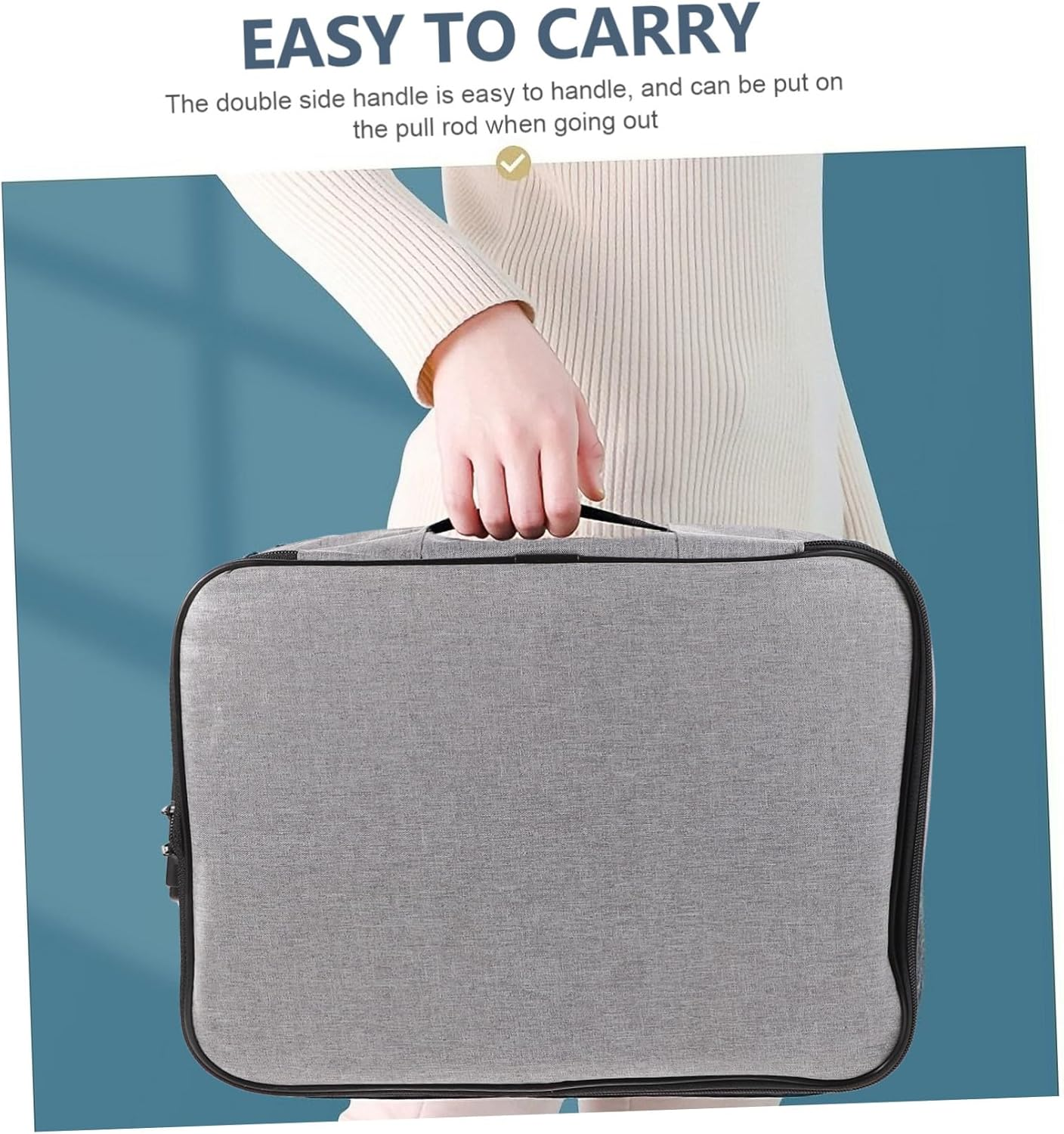 CTIRCHIU 1Pc Portable File Bag Durable Document Holder for Certificates and Files Multifunctional Organizer for Home and Travel Lockable Storage image number 2