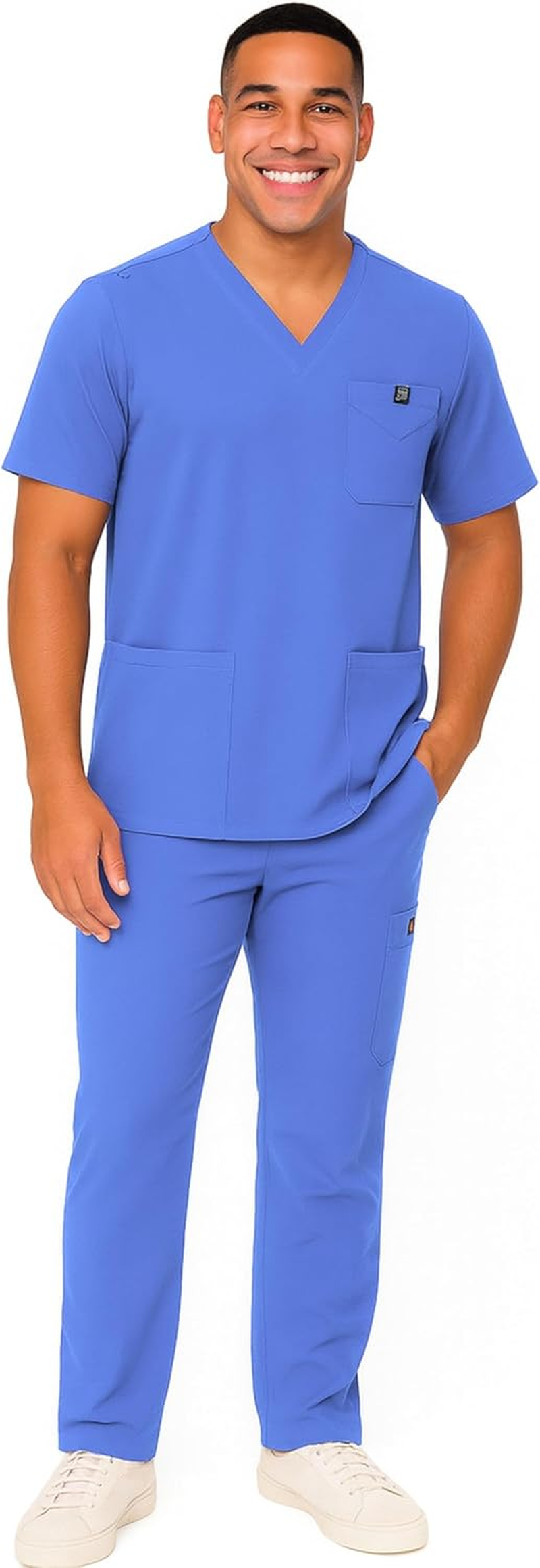 M&M SCRUBS Men'S Scrub Set &ndash; Stretch V-Neck Multi-Pocket Mens Medical Uniform Scrubs Top & Cargo Pants