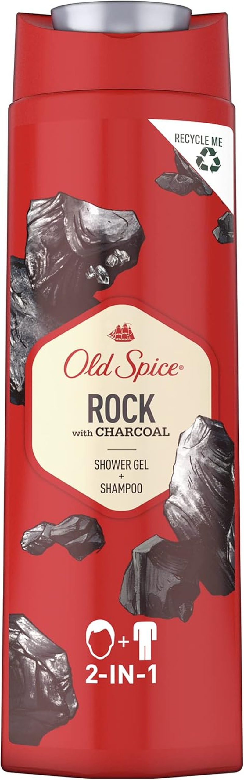 Old Spice Rock Charcoal Shampoo and Shower Gel 400 Ml