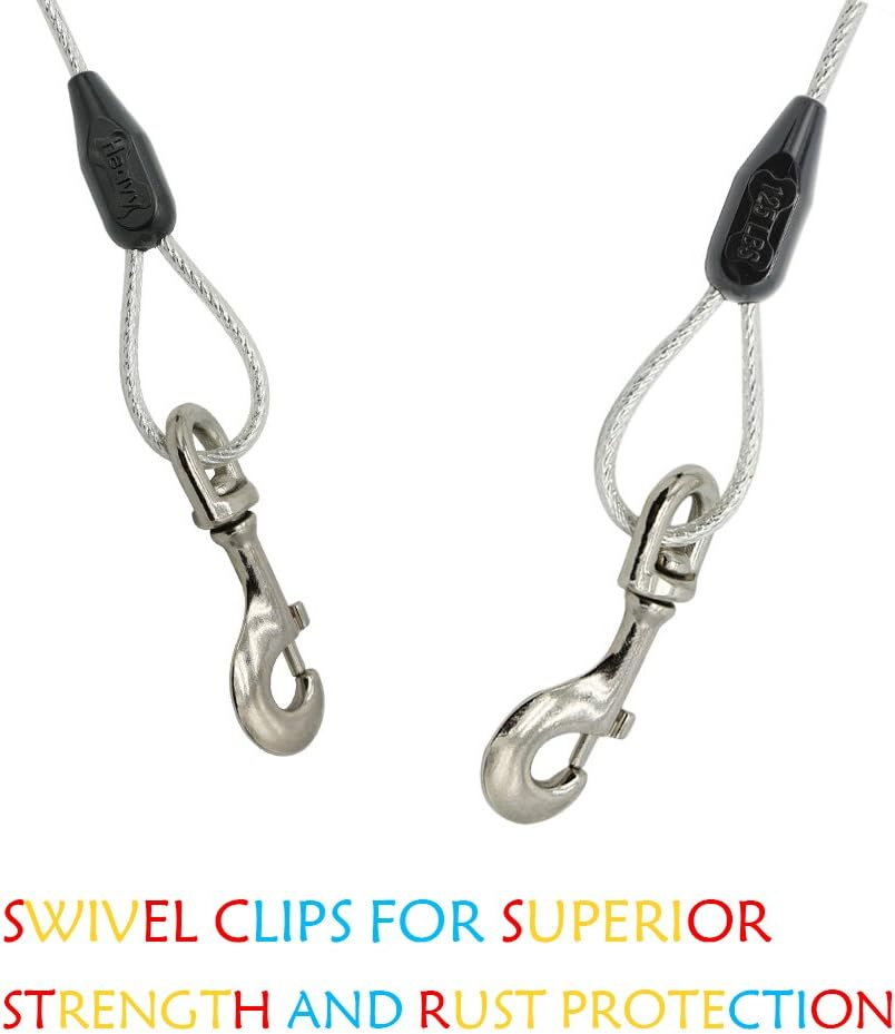 Petest 30Ft Reflective Tie-Out Cable for Heavy Dogs up to 125 Pounds image number 3