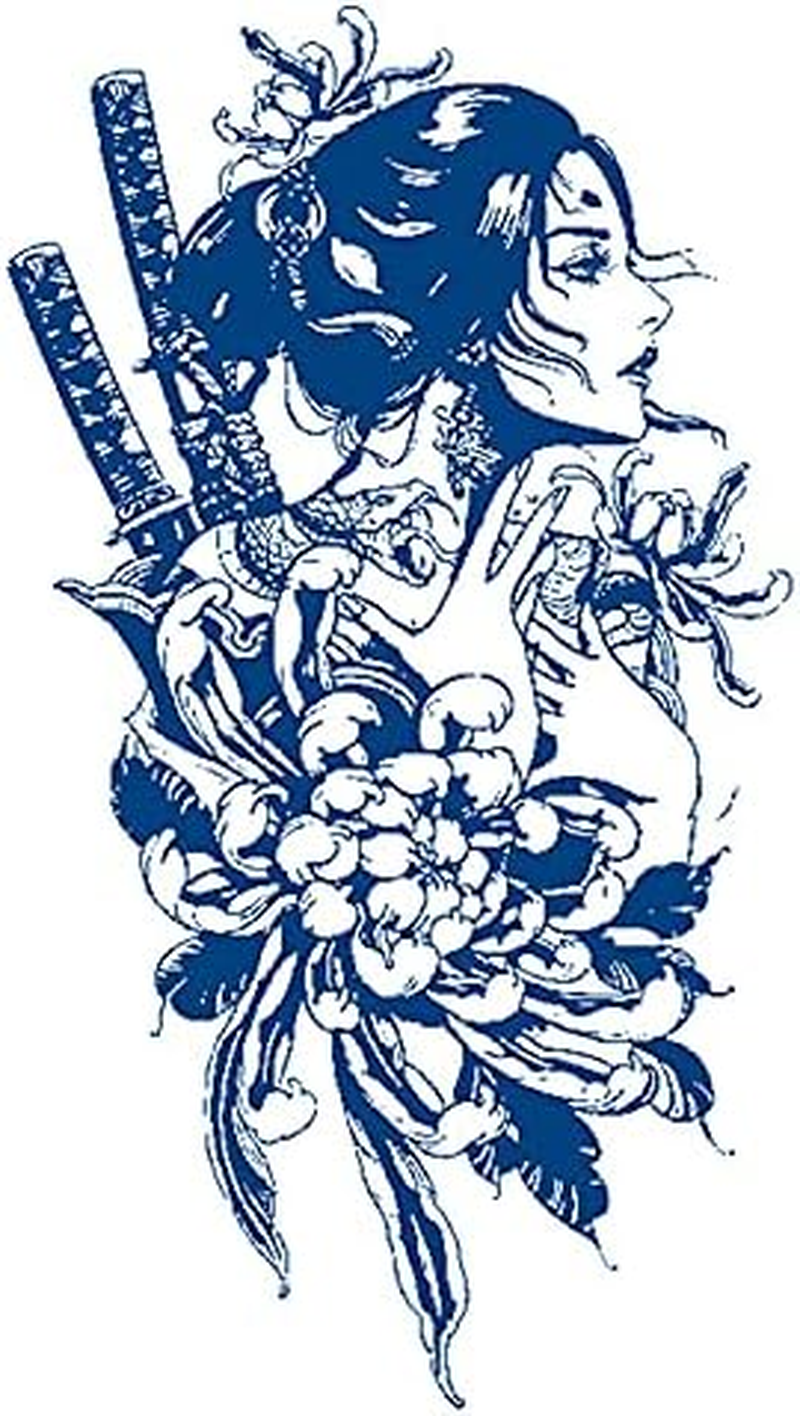 GZ69 70 Temporary Geisha Tattoo Semi-Permanent Tattoo Long-Lasting Tattoos 2 Sheets image number 1