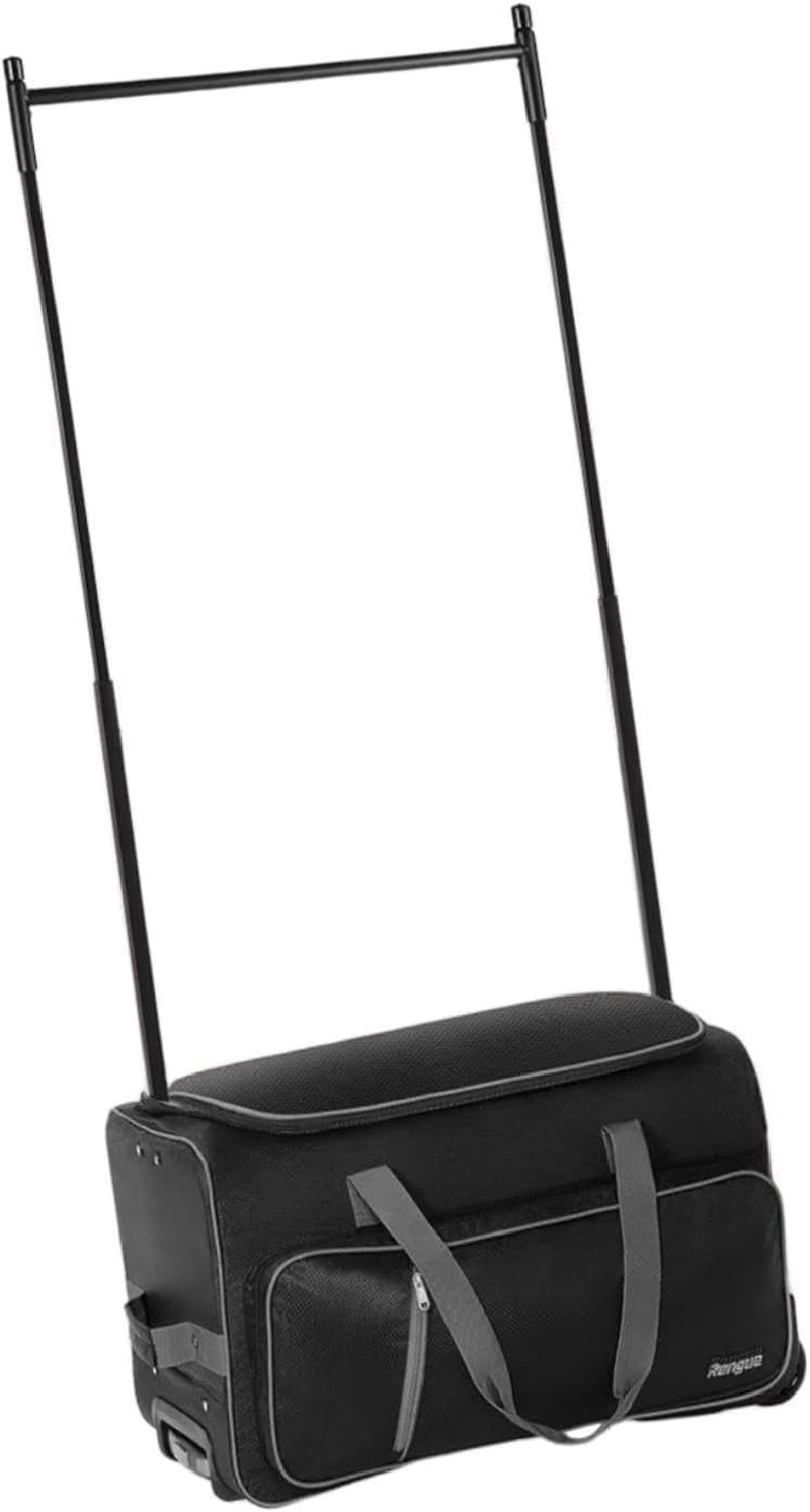 Frediuo Dance Bag with Garment Rack with Wheels Rolling Duffel for Gym Sports Closet Men, Black Red