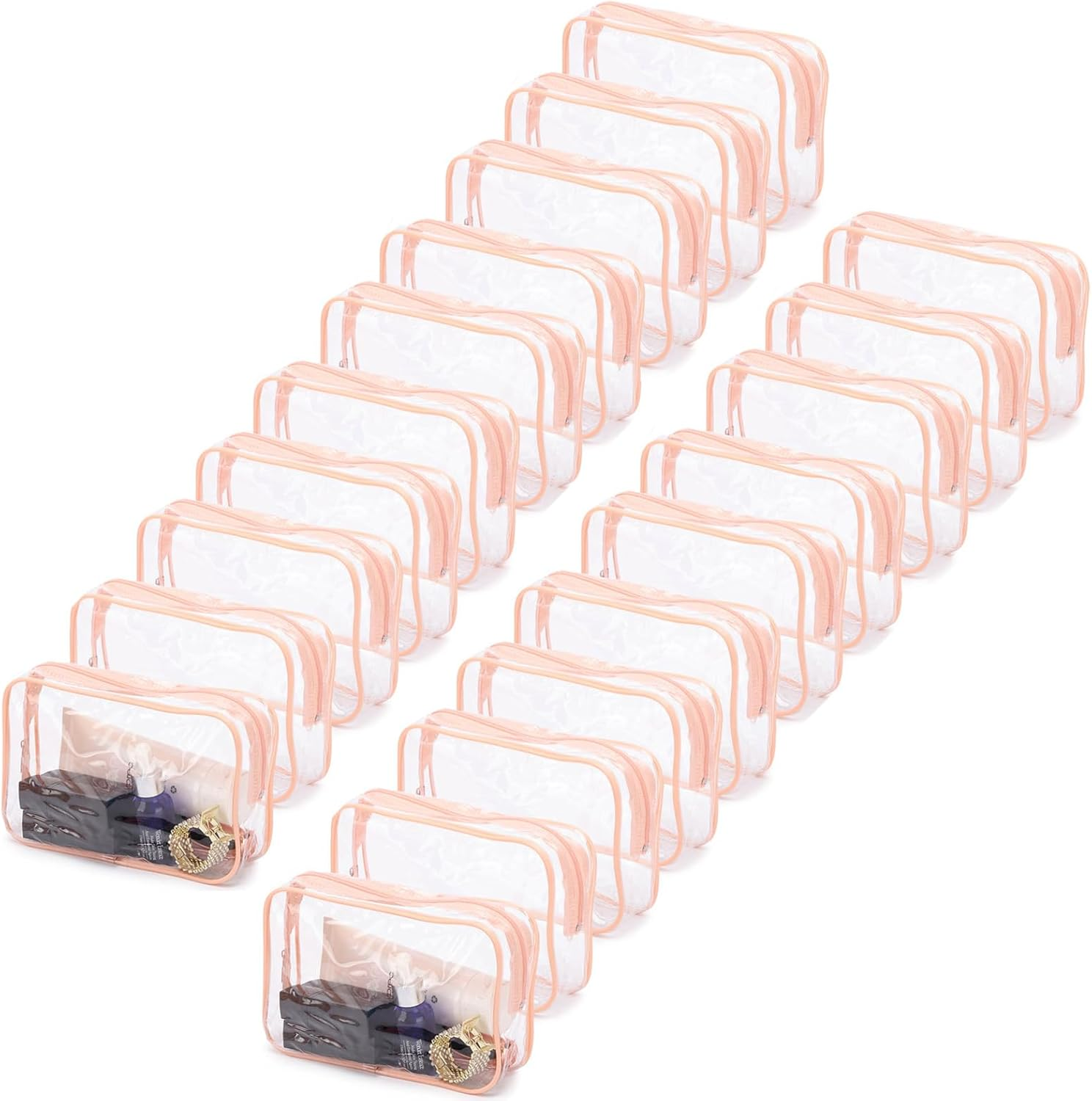 Tbestmax 10 Pcs Clear Cosmetic Bags Makeup Bags Portable Waterproof Travel Toiletry Bags Organizer, Large - Matte Black, Large, Minimalist