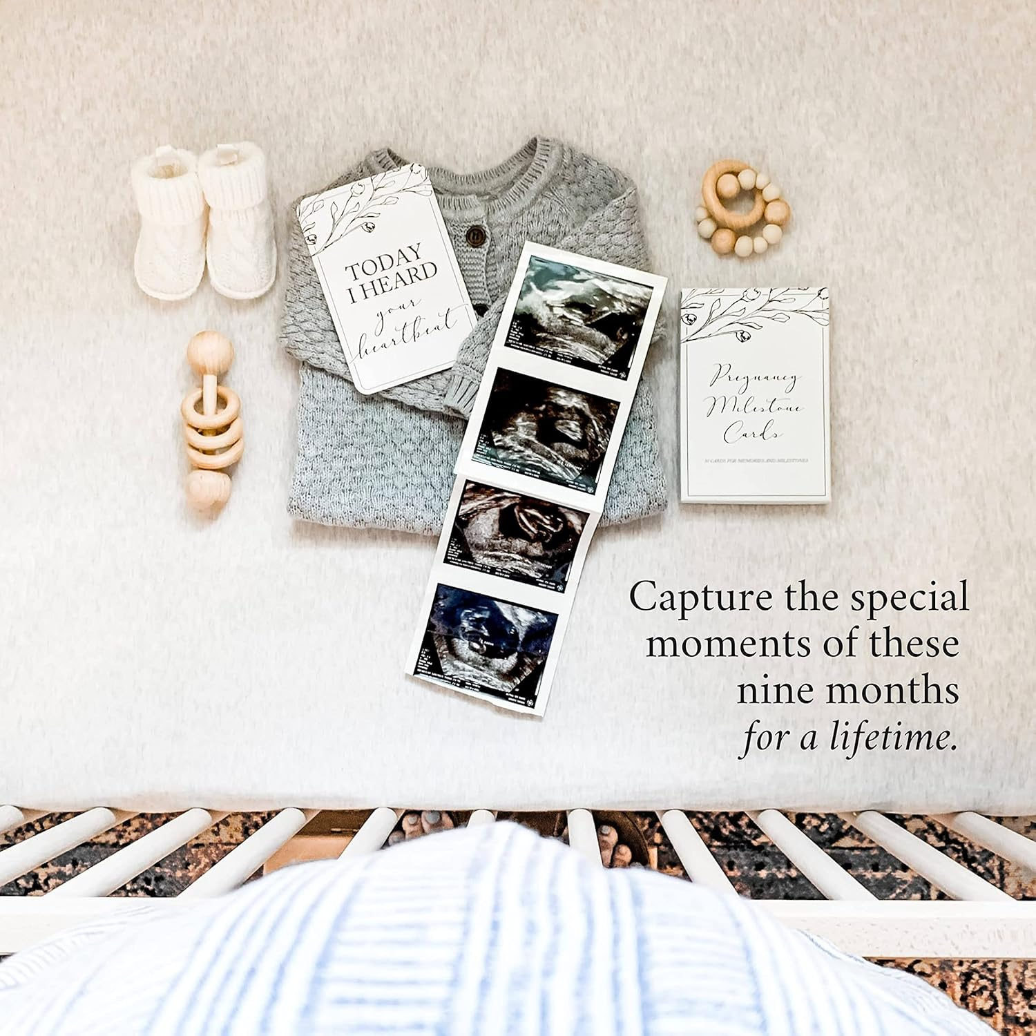 Baby Milestone Cards (19+11) by Duncan & Stone - Birth Announcement Sign for New Baby Gifts - Weekly Milestone Props for Parents W/Hello World Newborn Sign Card & More image number 3