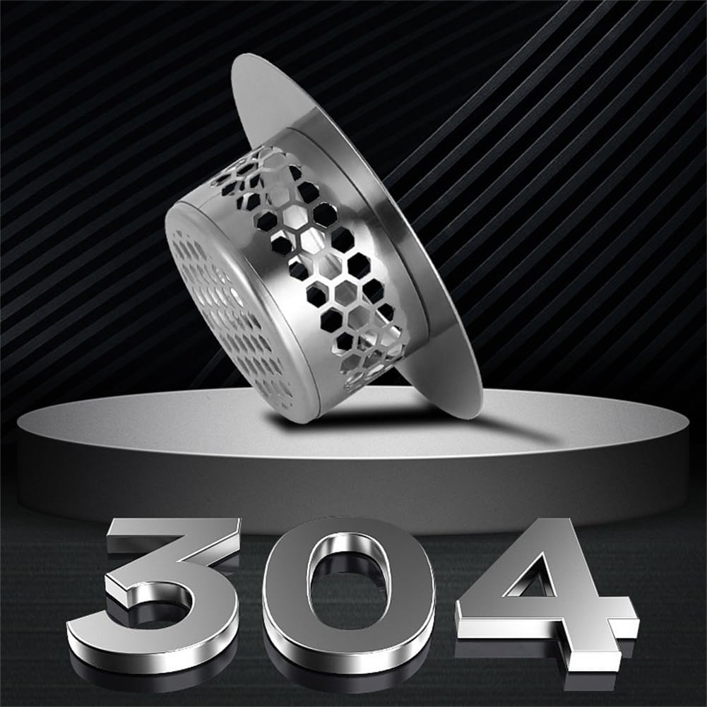 Bathroom Sink Strainer (2 Pack), Bathtub Drain Cover Lavatory Sink Drain Strainer Hair Catcher for Laundry Utility RV Sink, Stainless Steel Drain Filter. Fit Hole Size from 1.25" to 1.60" image number 3