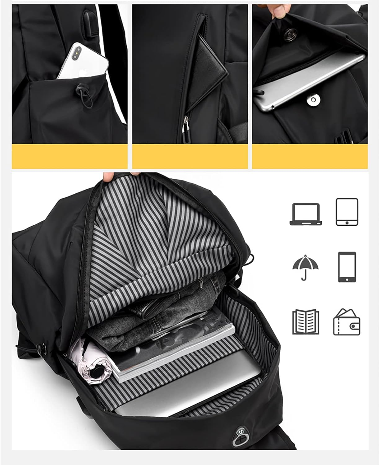 Everyday Backpack 20L, Carry-On Backpack with Laptop Sleeve and Portable Charger Compartment Color-1