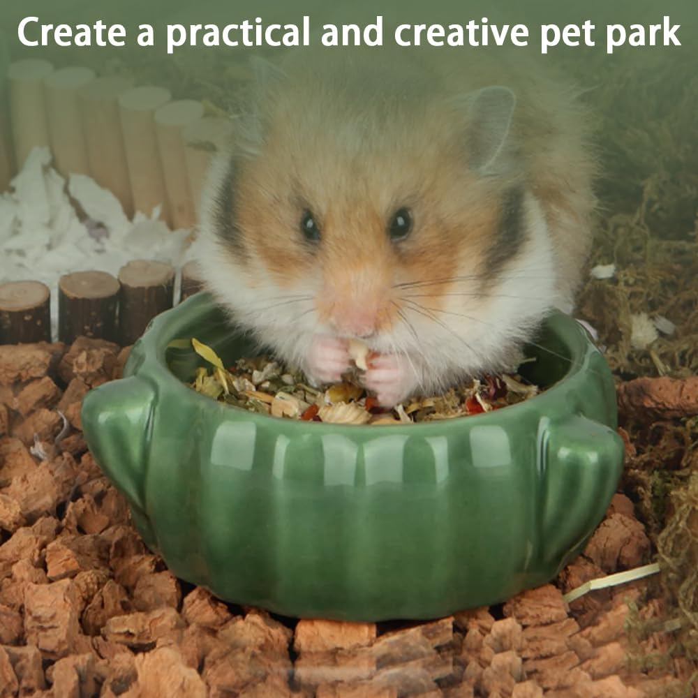 2PCS Food Bowl for Hamster Cactus Drinking Bowl Waterproof Food Dish Ceramic Feeding Bowls for Small Animals, Birds, Guinea Pig, Chipmunk image number 2