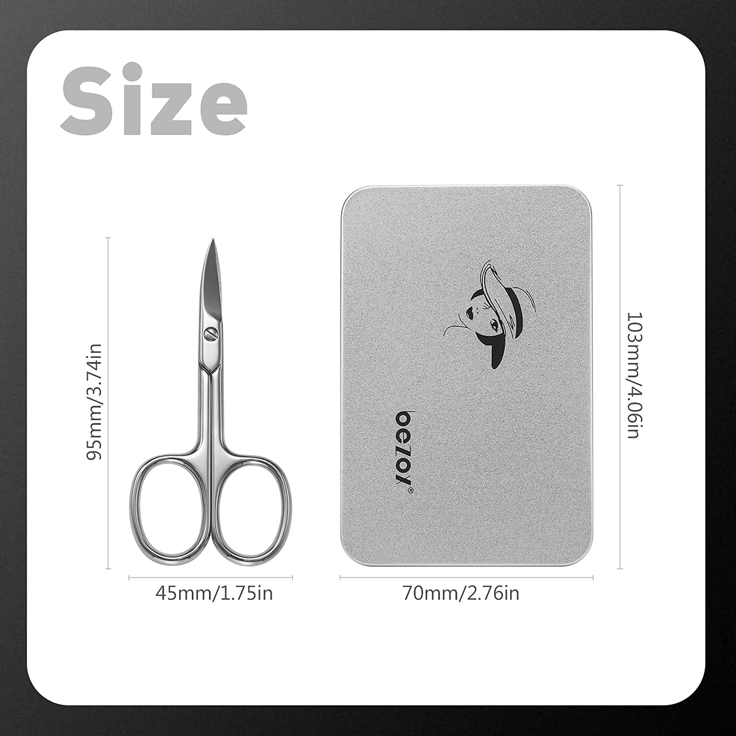 BEZOX Nail Scissors with Sharp Curved Blade - Nail Maintenance Toenail and Fingernail Scissor with Ergonomic Design for Men & Women image number 2