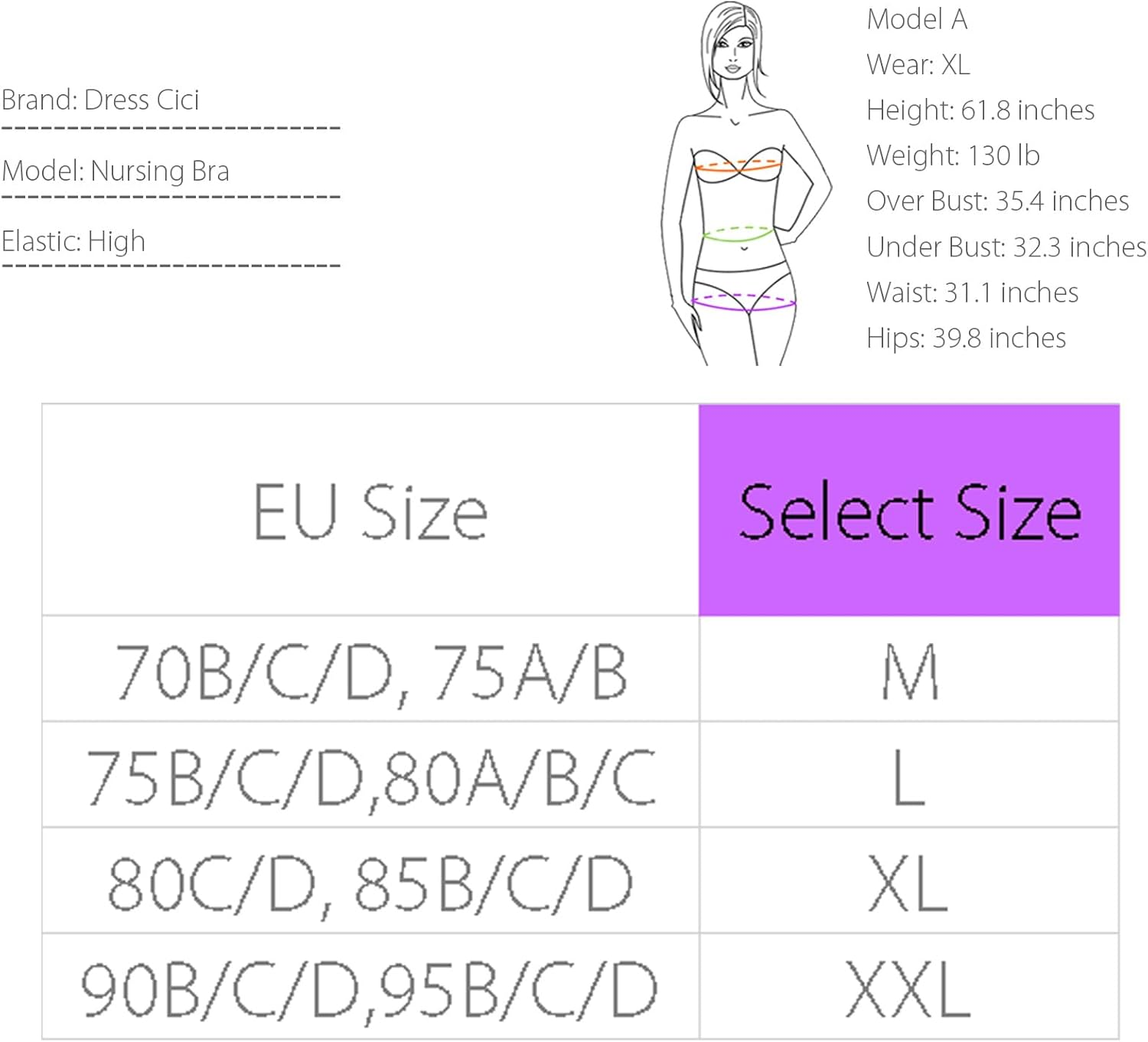 Dress Cici Premium Nursing Maternity Bra - Full Coverage V Neck Wirefree, 3 Pack image number 3