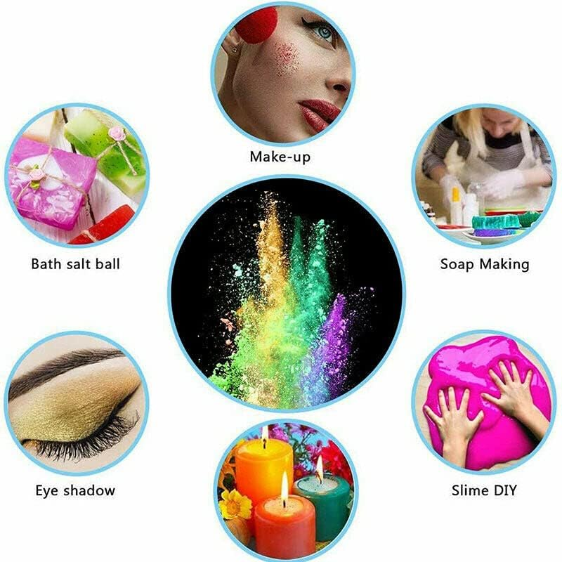 AIMALL 24 Colors Natural Mica Powder DIY Wax Candle Melts Bath Bombs Cosmetic Soap Dye, Non-Toxic Mineral Pigment, Organic Fine Grind