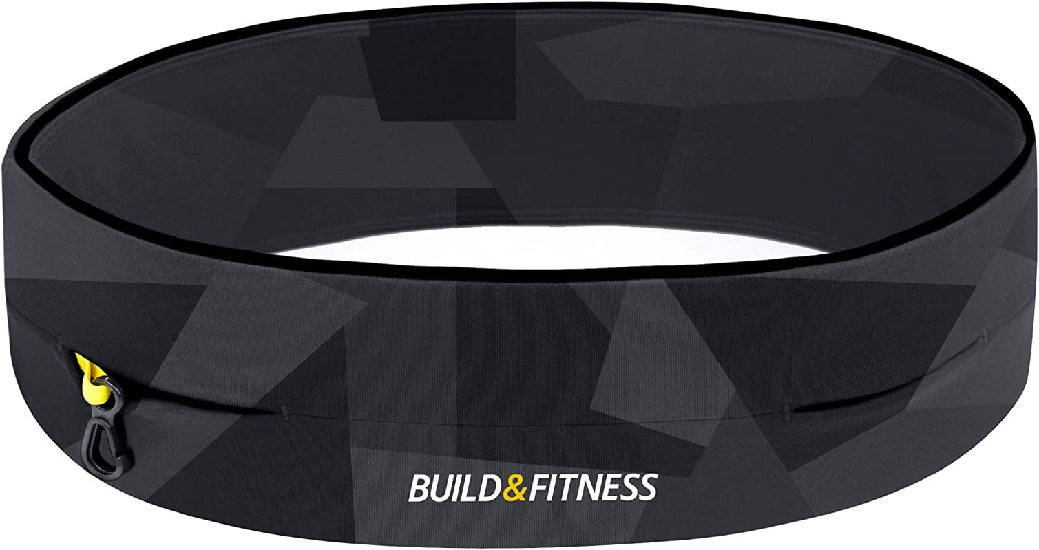 Running Belt, Fitness Belt, Flip Waist Belt with Key Clip, Fits All Phone Sizes. Unisex. for Gym Workouts, Exercise, Cycling, Walking, Jogging, Marathons, Yoga, Sport, Travel & Outdoor Activities