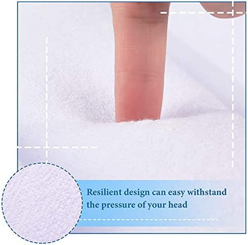 Jetec Inflatable Bath Pillow for Tub Non Slip Bathtub Pillow Soft Comfortable Terry Cloth Bath Pillow White Head Spa Pillow with Suction Cup for Bathtub Cushion, Hot Tub image number 3