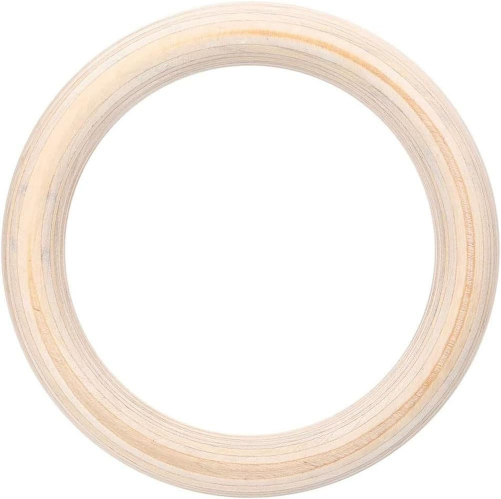 HPAMR 1 Pair of Wooden Gymnastics Rings 28Mm, Olympic Strength Training Gym Rings with Straps - Non-Slip Birch Wooden Rings Gymnastics 28Mm, Adjustable Straps, Ergonomic Pushup Handles image number 2
