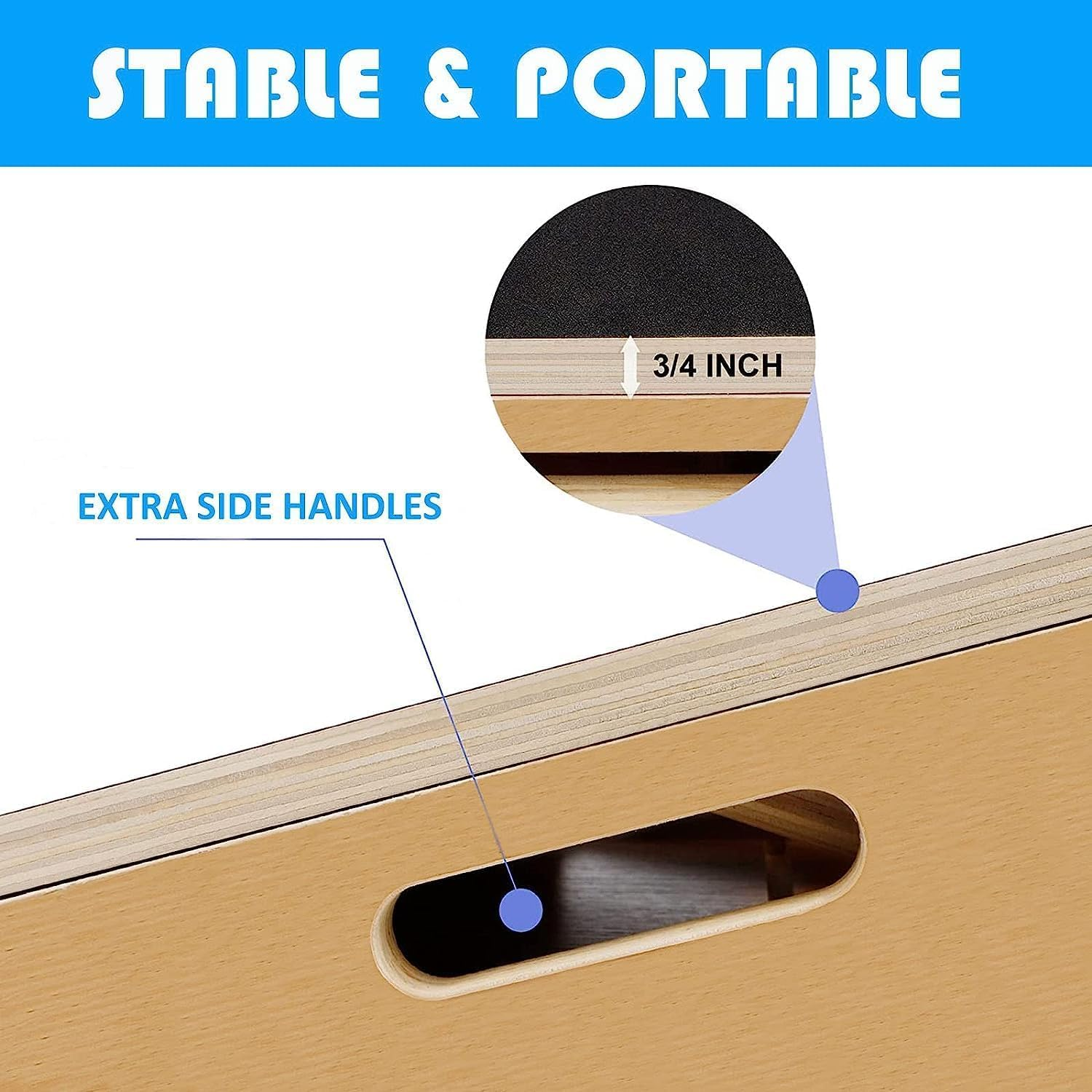 Professional Wooden Slant Board, Adjustable Incline Board and Calf Stretcher, Stretch Board Calf Stretcher Slant Board - Extra Side-Handle Design for Portability image number 3