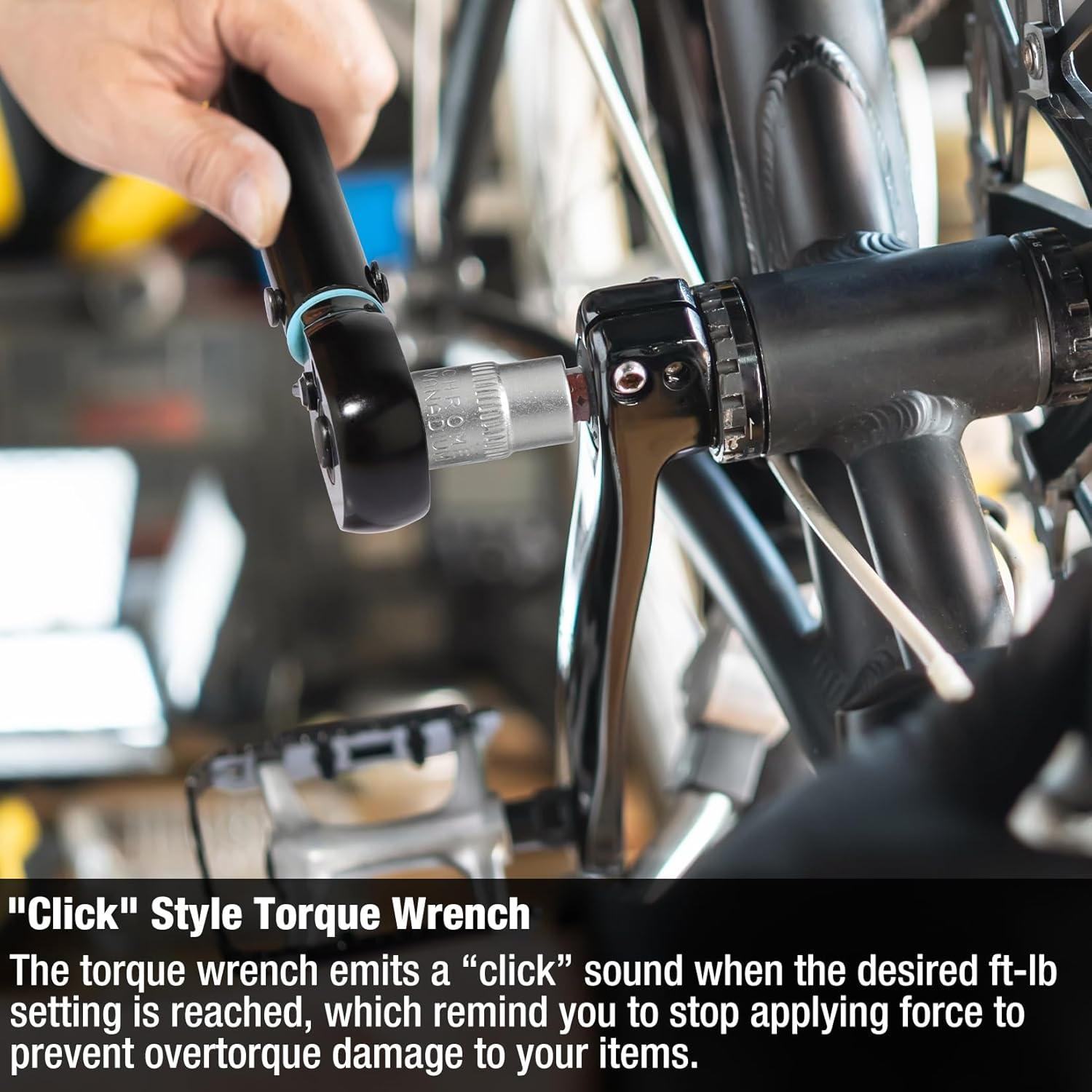 Shall 15-Piece 1/4" Torque Wrench Set, (2-25Nm) Dual Direction Adjustable 72 Tooth for Bike and Motorcycle Maintenance,With Extension Pole and Storage Box image number 5