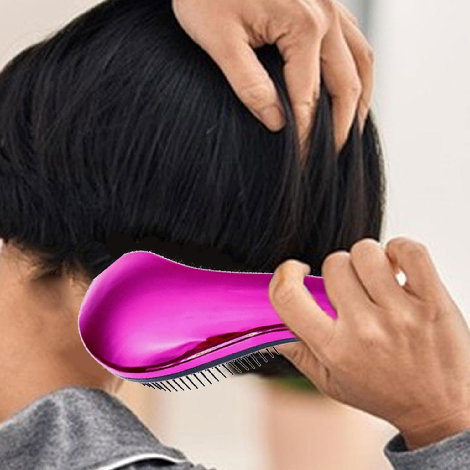 Maciun Detangling Brush for Curly Hair | Portable Hairbrush with Long Handle - Untangle Brush, Travel Hair Detangler, Scalp Massage for Adults Kids Natural Curly Straight Hair image number 5