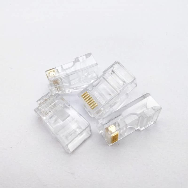 RJ45 CAT6 Connector, RJ45 Modular Plug Network Connectors for Standard Cable, 100 Pack