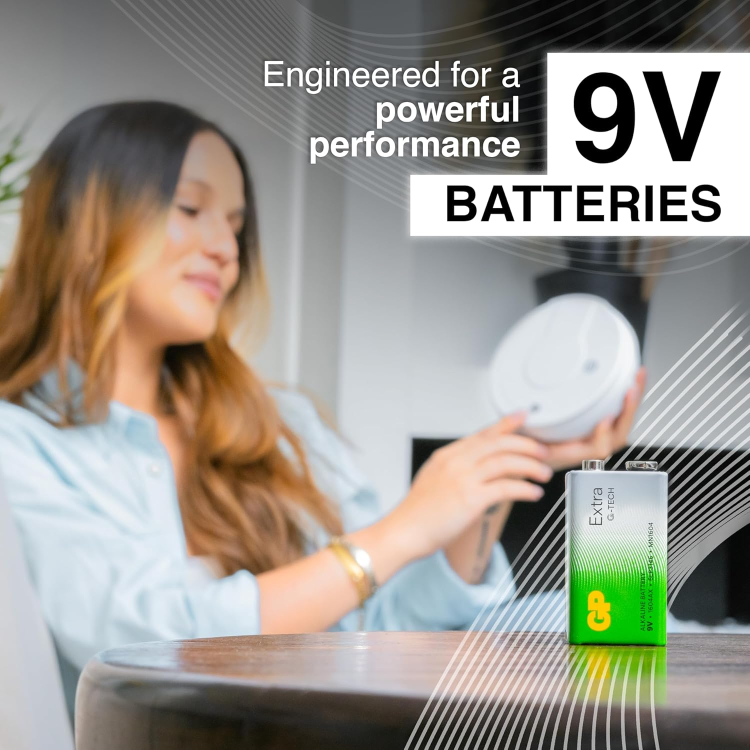 GP Batteries 9 Volt, PP3 - MN1604 &ndash; 6LR61 &ndash; 6LF22, 9V Extra Alkaline Batteries, Ideal for Toys/Remote Controls/Radio&rsquo;S/Smoke Detectors | Pack of 8 image number 1