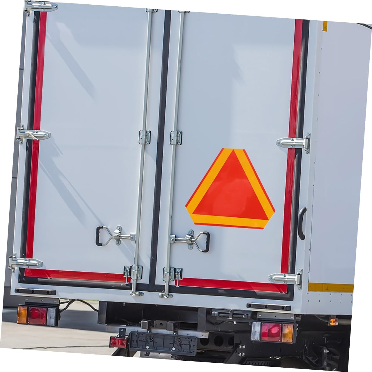 INOOMP Reflective Warning Triangle Sign with Bright Border High Slow Moving Vehicle Caution Sign for Truck and Three Wheelers Easy Installation Fade Resistant Safety Reflector