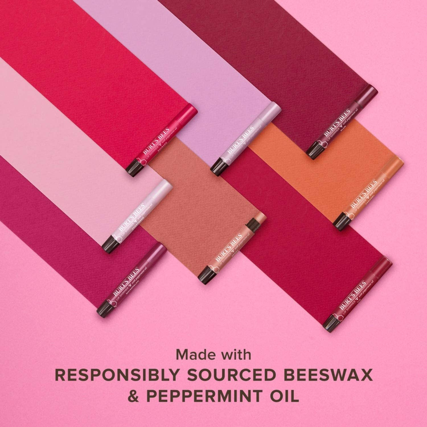 Burt'S Bees 100% Natural Origin Lip Shimmer, Plum with Shea Butter and Fruit Oils, 1 Tube, 2.6G - Champagne image number 7