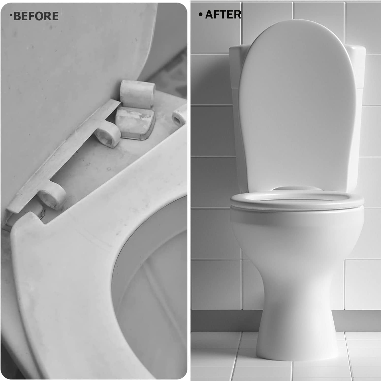 Heatunk Universal Quick Release Toilet Seat Hinge Fittings - Top Fixing, 4 Pcs | Easy Installation for WC Toilets | Ideal for Blind Holes image number 1