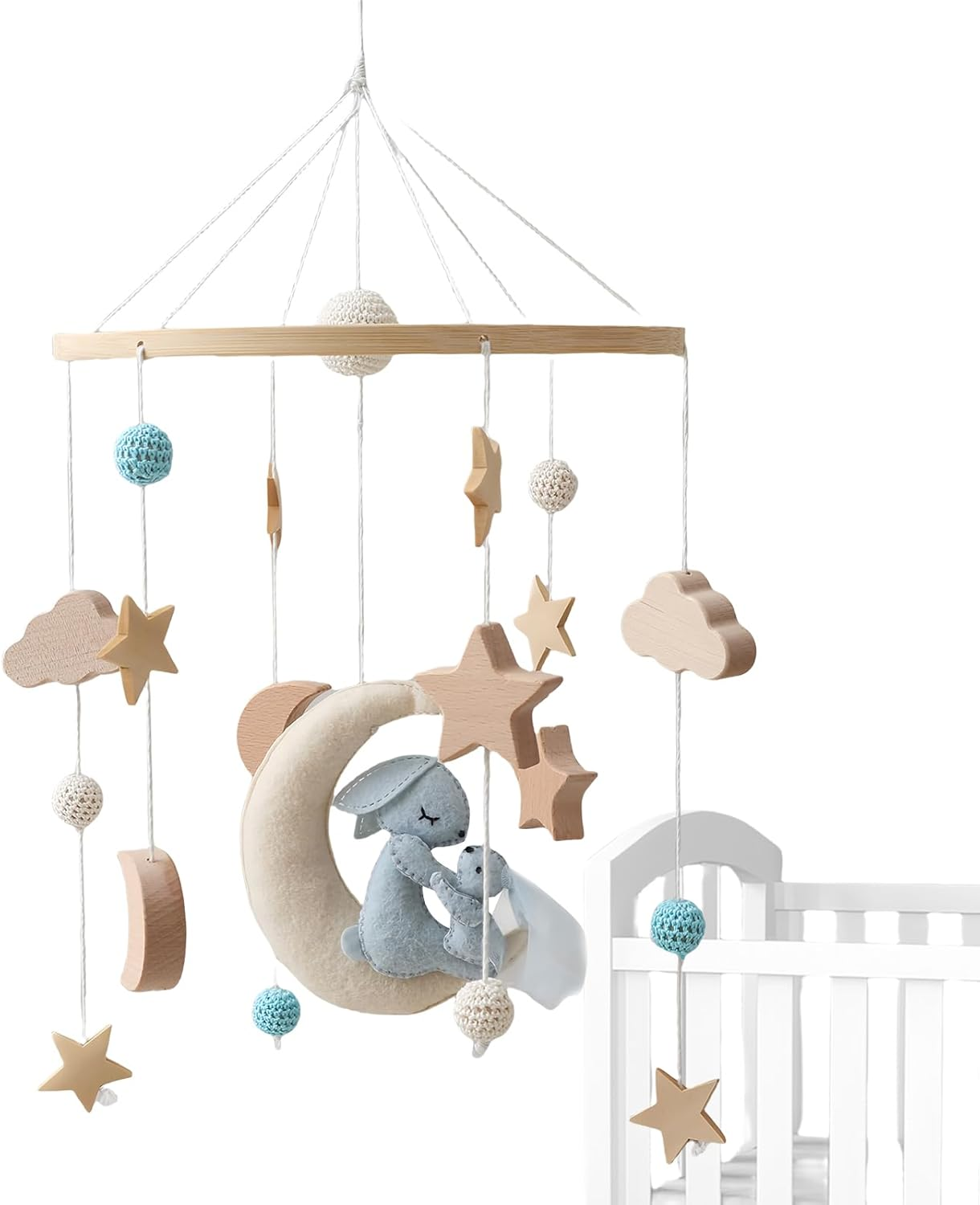 Baby Mobile for Crib,Educational Bassinet Mobile | Rotatable Educational Bed Bell for Nursery Room Boys Girls Kids New Parents Childcare Provider Baby Shower image number 4