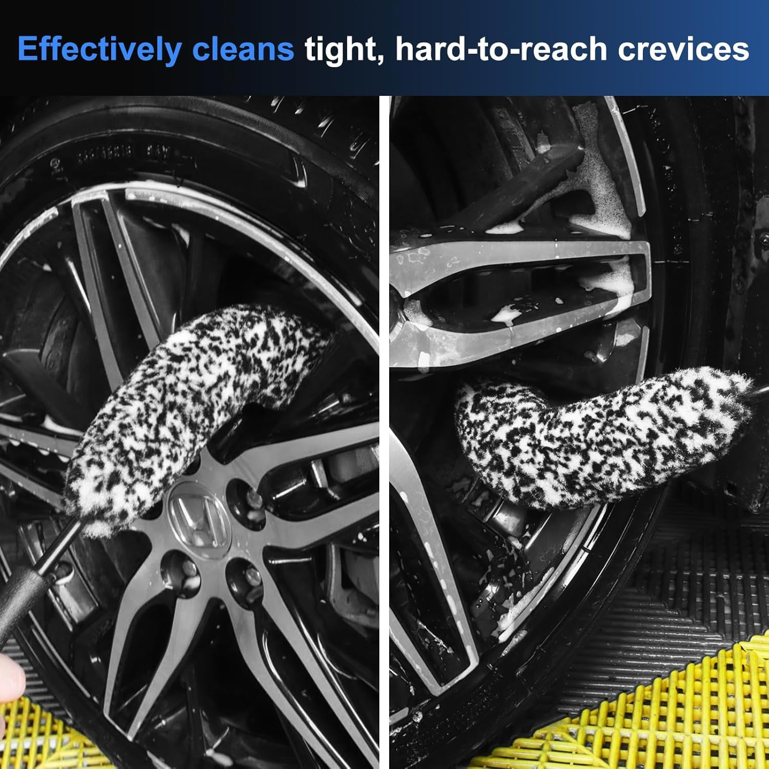 Car Wheel & Tire Brush Set, Wheel Cleaner Brush, Soft & Stiff Bristle Cleaning Brush, Wheel Brushes for Cleaning Wheels, Rim Brush for Car Body Exterior Surface, Truck, SUV, RV, Motorcycle image number 5