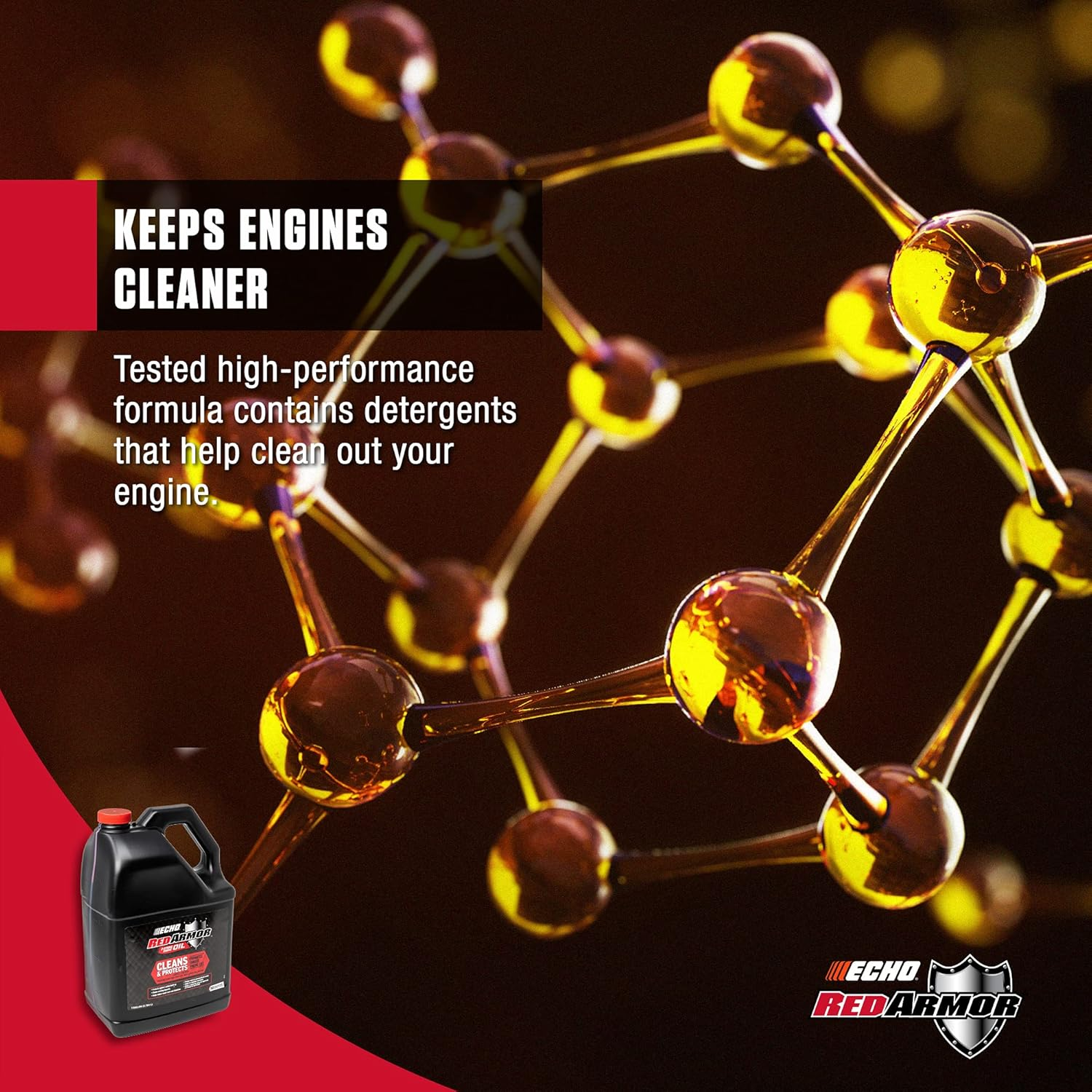 Echo Products 6550050 Red Armor Oil Mix 2-Cycle2-Stroke High Performance, Semi-Synthetic, Clean and Protect against Carbon Build Up, Outdoor Power Equipment Engine Formula 128 Fl Oz, (1 Gal.) image number 1