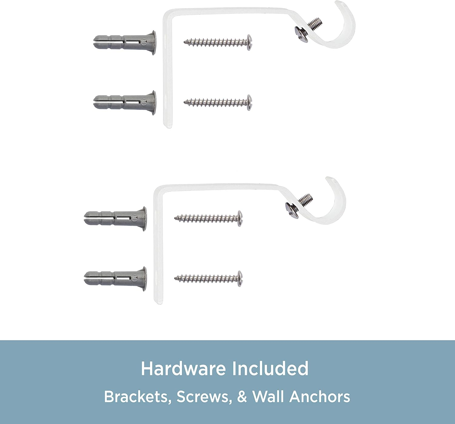 Kenney Davenport 1/2" Petite Caf&eacute; Decorative Window Curtain Rod, 28-48", White image number 2