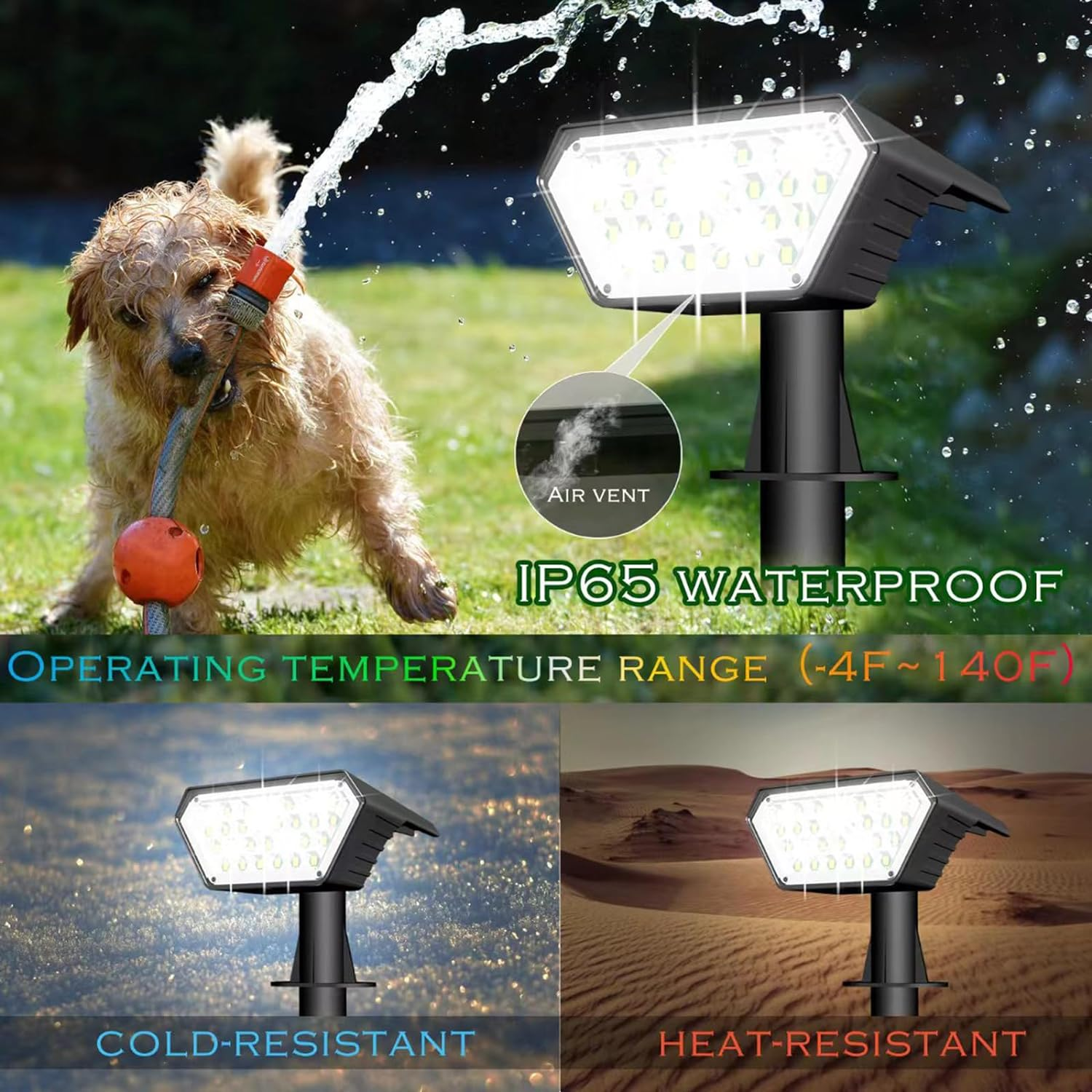 Satucol 10Pack Solar Spot Lights Outdoor,Auto On/Off Solar Lights Outdoor Waterproof Ip65,2-In-1 Solar Powered Outdoor Landscape Lighting,Solar Lights for outside Yard Garden Pathway (Cool White) image number 1