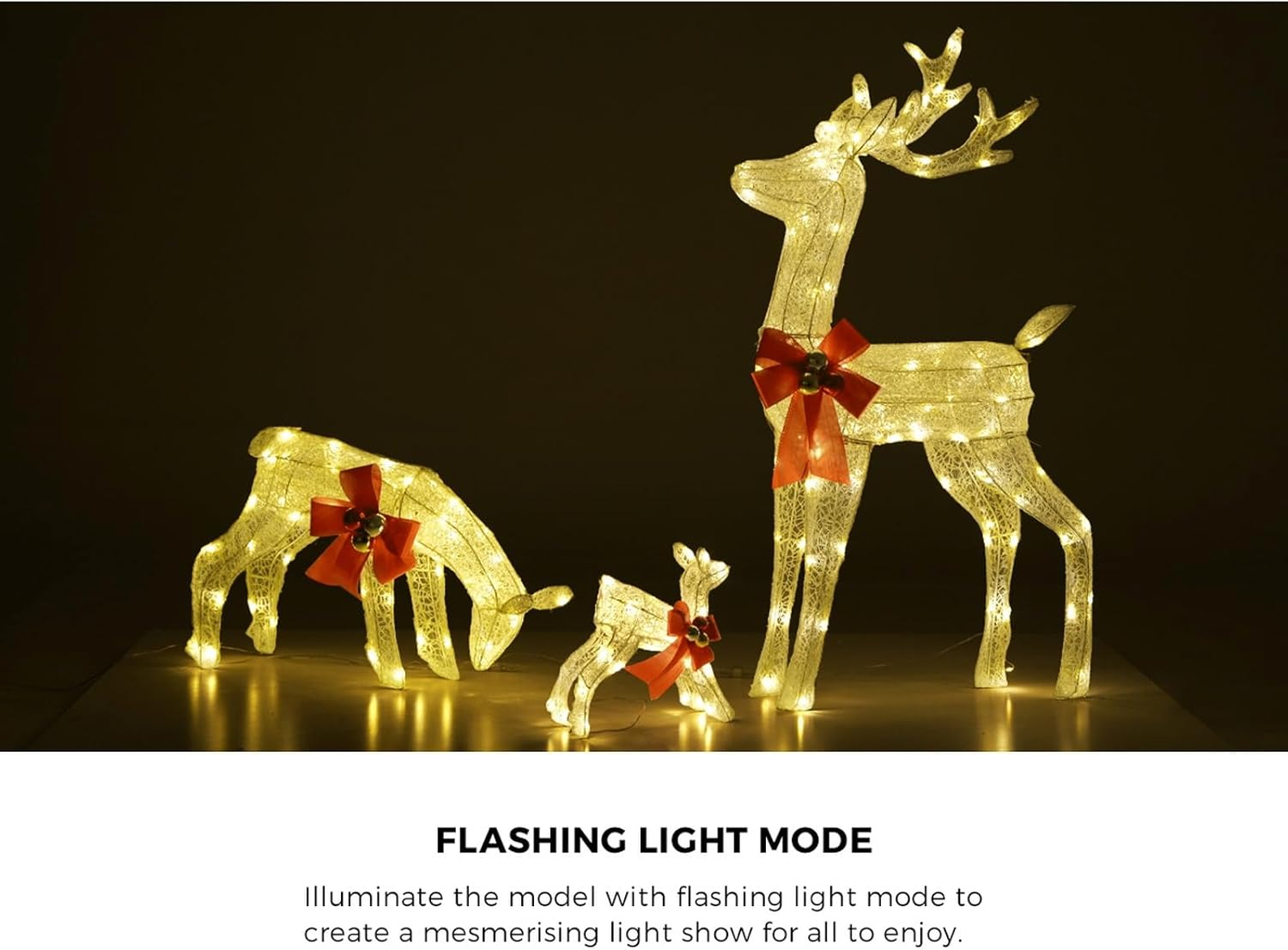 Tinseltown Christmas Lights LED 3PCS Reindeer Family Xmas Decor Indoor Outdoor image number 3