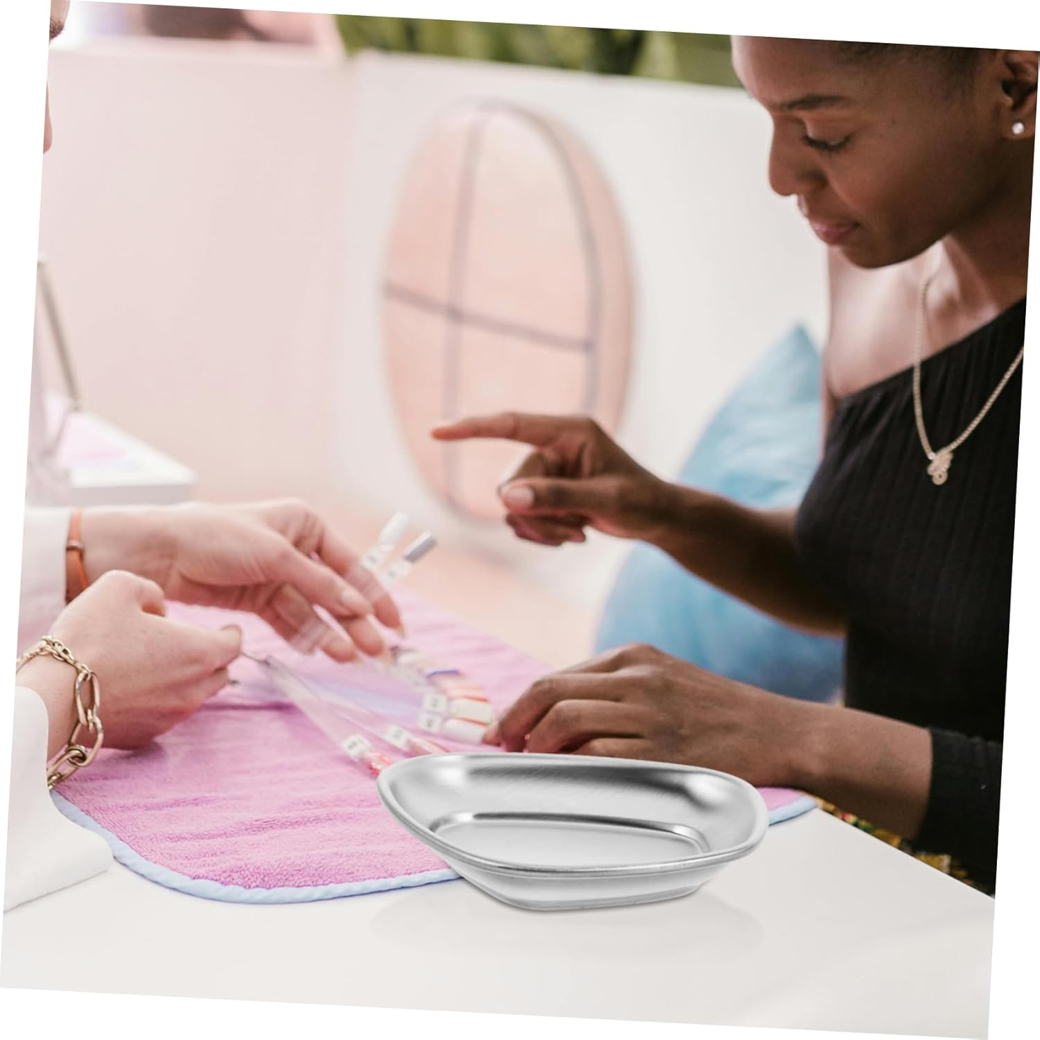 SAFIGLE Stainless Steel Disinfection Tray Nail Tool Sterilizer Cleaning for Nail Salon Supplies